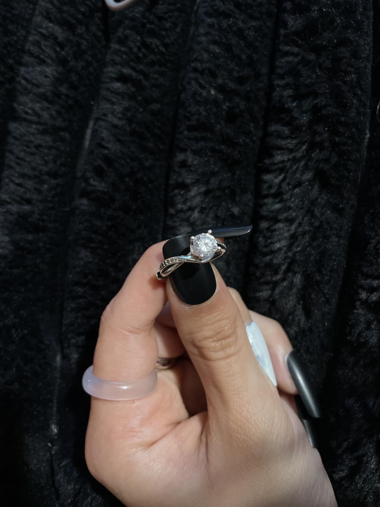 Sunamy Endless Love Matching Couple Rings for Him and Her Set, Adjustable S925 Silver Romantic Heart Design, Engagement Ring customer photo 1