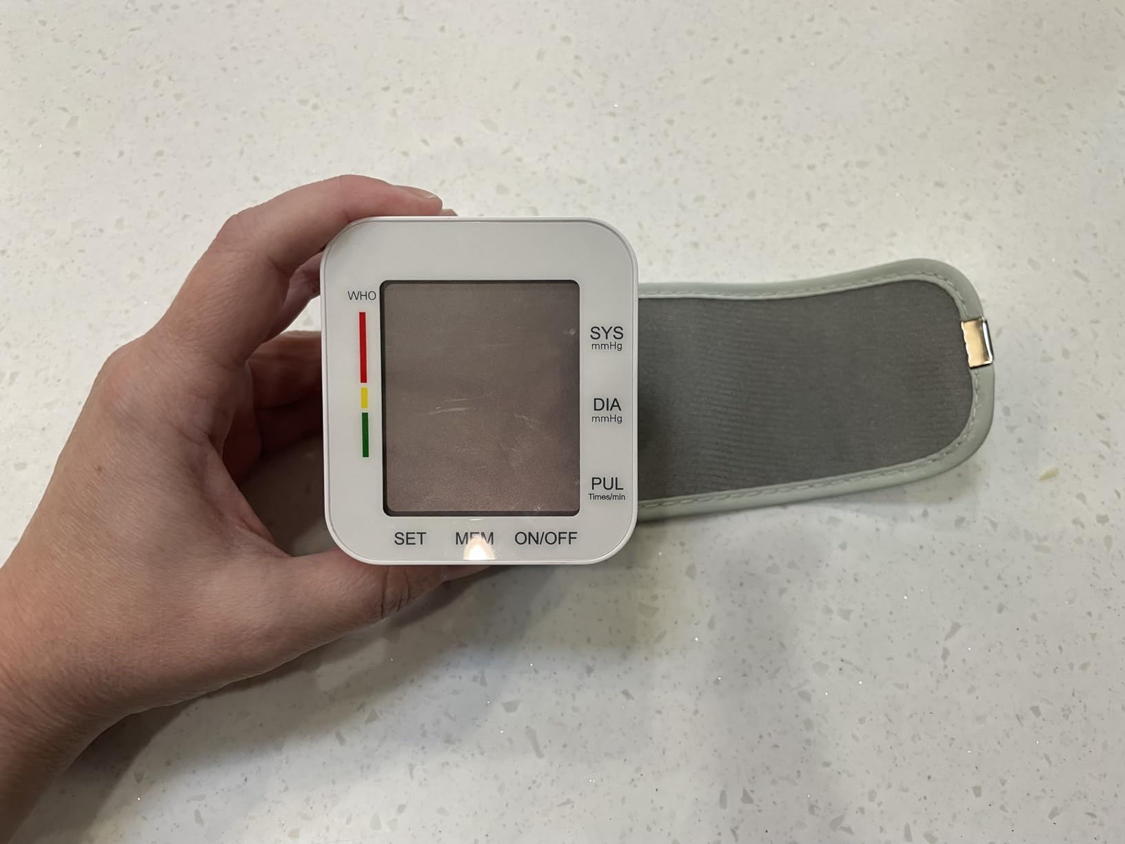 MMIZOO Wrist Blood Pressure Monitor Large LCD Display BP Machine Adjustable Cuff 5.31-7.68 inch Automatic 99x2 Sets Memory with Carrying Case for Home Use customer photo 1