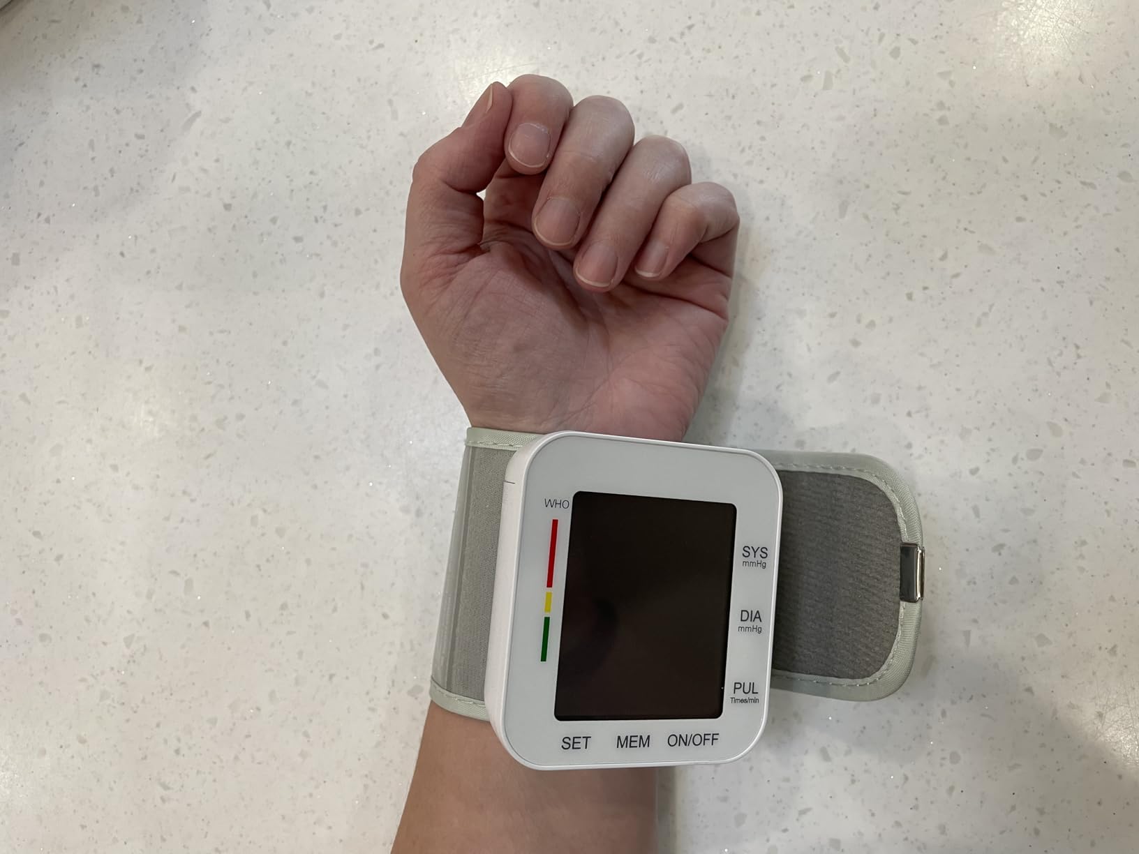 MMIZOO Wrist Blood Pressure Monitor Large LCD Display BP Machine Adjustable Cuff 5.31-7.68 inch Automatic 99x2 Sets Memory with Carrying Case for Home Use customer photo 2