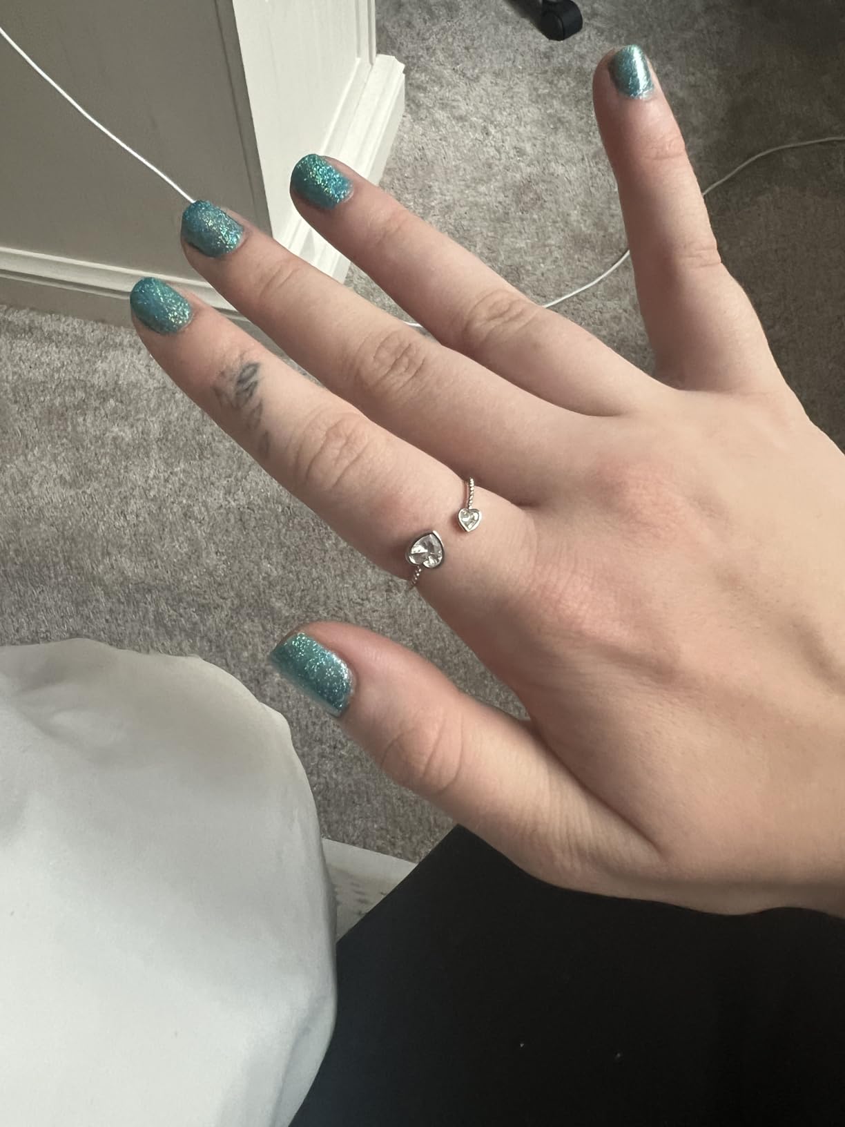 925 Sterling Silver Birthstone Rings for Women - Adjustable Open Heart Ring Constellation Month Band for Her Birthday Gifts Jewelry customer photo 1