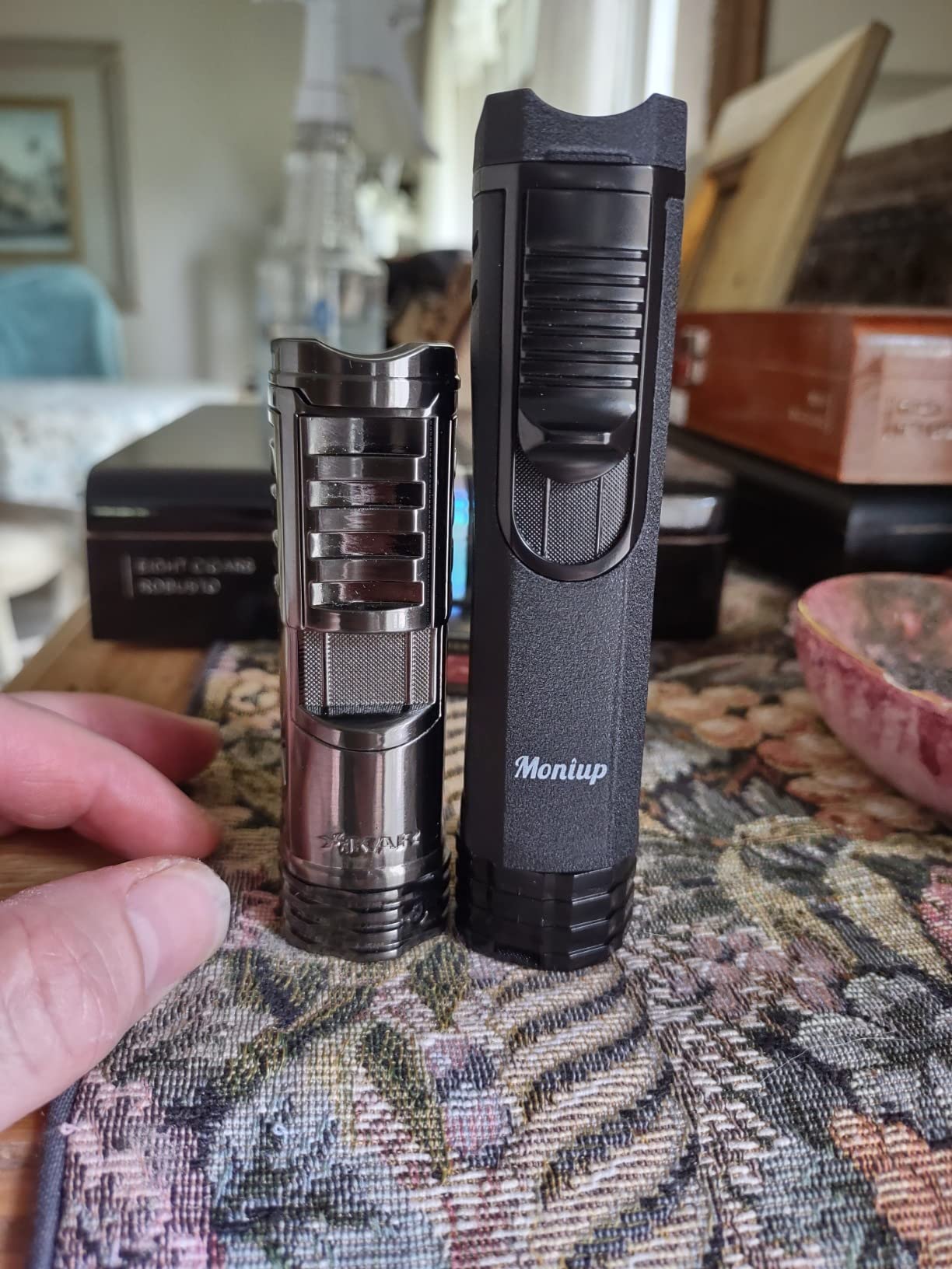 XIKAR Tactical Single-Jet Lighter, Gunmetal and Black - Powerful Flame, Rugged Design with Rest Feature, Pocket Clip, EZ-View Fuel Window, and Adjustable Flame Height customer photo 2