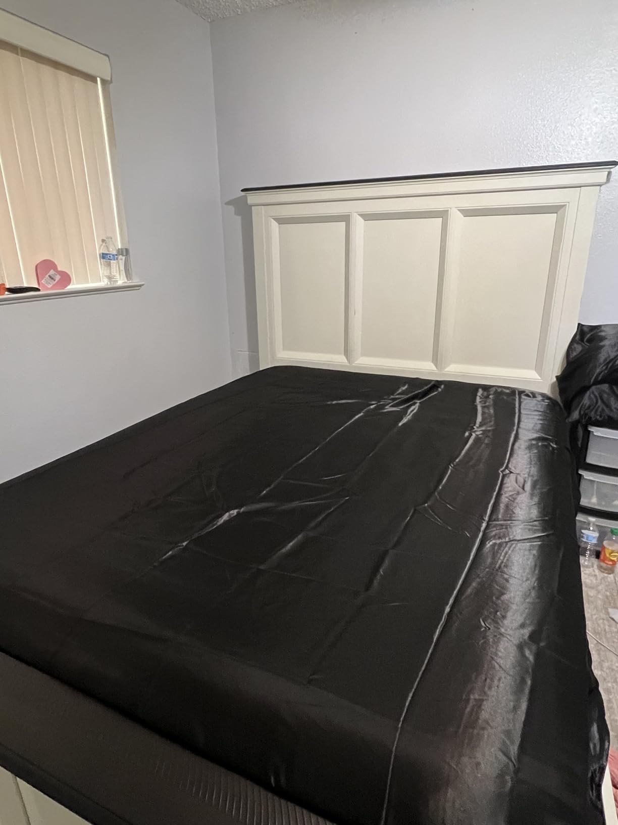 Pure Bedding Satin Sheets Queen [4-Piece, Black] Hotel Luxury Silky Bed Sheets - Extra Soft 1800 Microfiber Sheet Set, Wrinkle, Fade, Deep Pocket Fitted Sheet, Flat Sheet, Pillow Cases customer photo 1