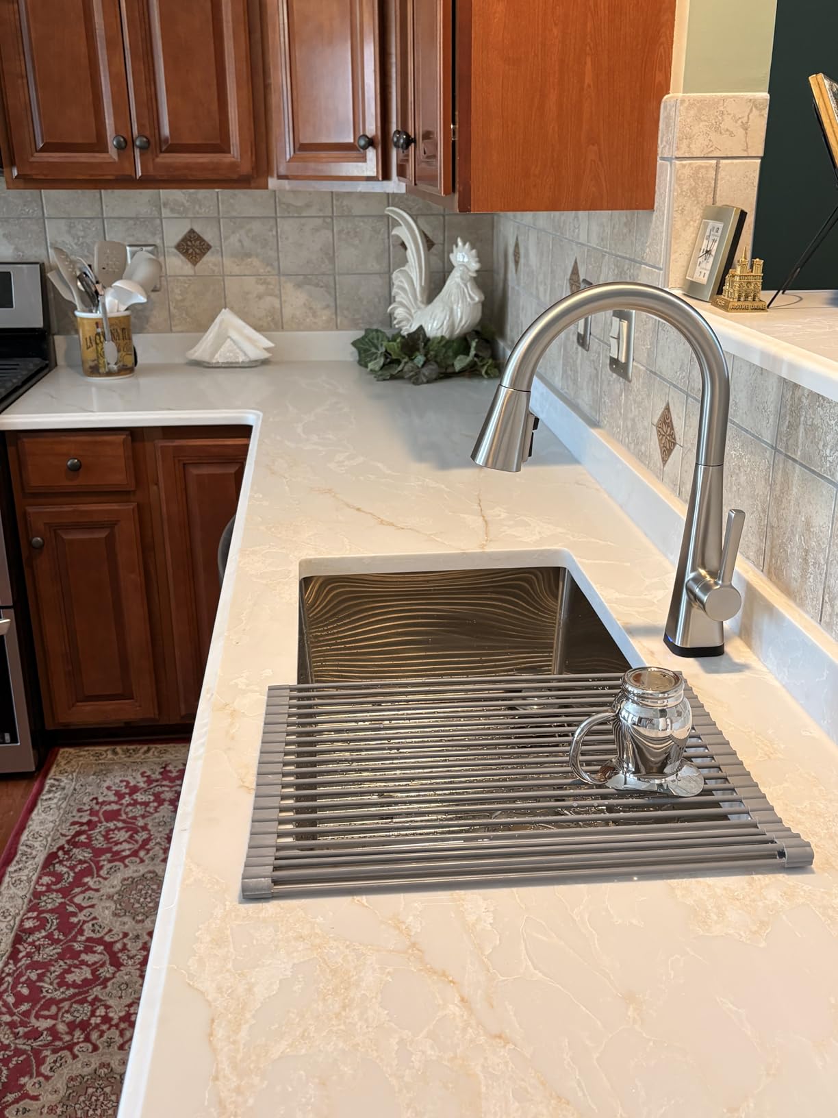 Delta Lenta Brushed Nickel Touch Kitchen Faucet with Pull Down Sprayer, Modern Single Hole Touch On Kitchen Sink Faucet, Single Handle, SpotShield Stainless 19802TZ-SP-DST customer photo 2