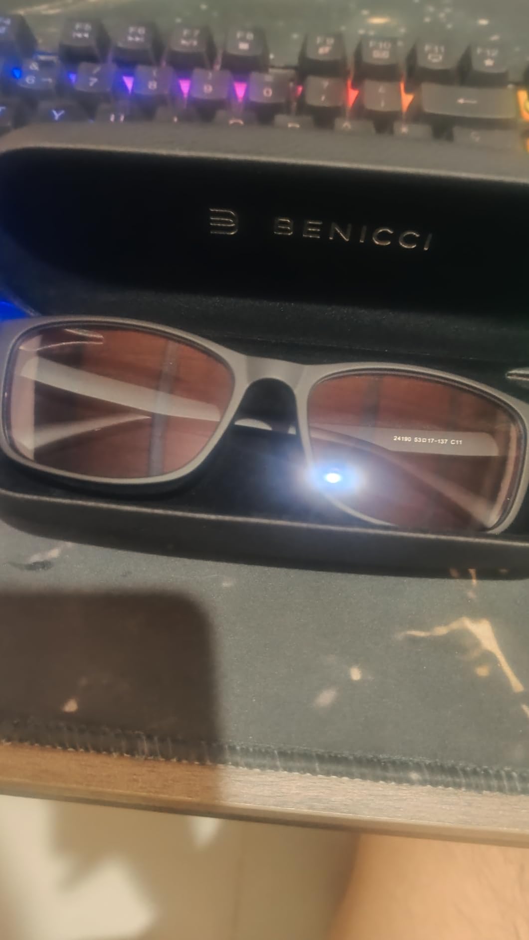 Benicci Stylish Blue Light Blocking Computer Glasses for Men and Women | Eases Digital Eye Strain and Headaches, Anti Glare Lens for Phone, Laptop and TV Screens, Gaming and Reading, with Case customer photo 1