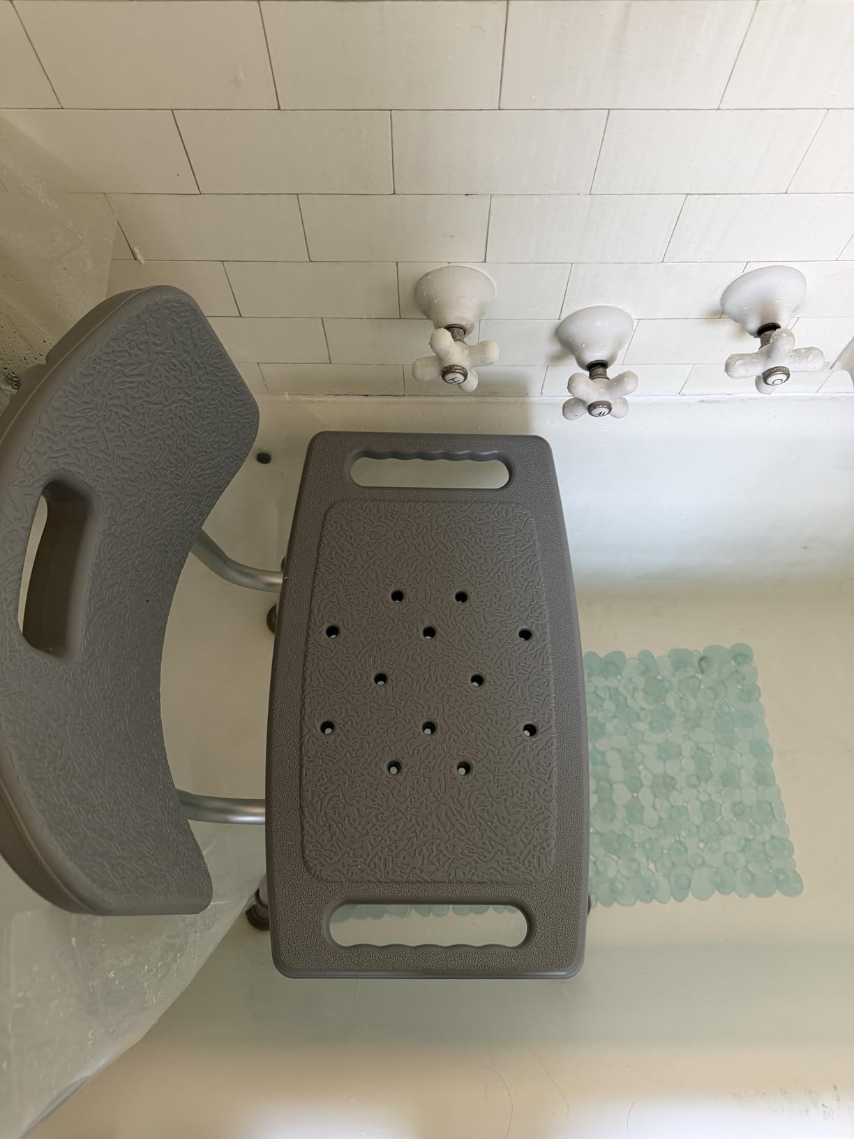 Medline Bath Chair, Bench, Seat, Stool for Disabled, Seniors & Elderly Bathroom Transfer Inside Shower/Tub/Bathtub - 400 Lbs. Capacity, Gray customer photo 1