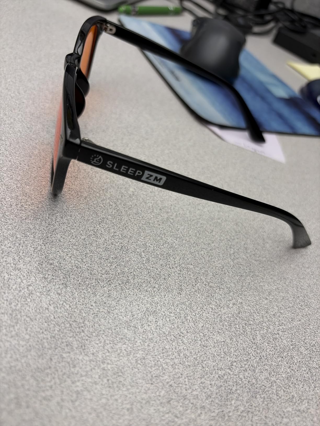 Sleep ZM Blue Light Blocking Glasses for Women + Men - Better Sleep + Anti Eye Strain Protection - Computer Screens & Gaming - Black Wayfarer - 99% Night-time Amber Lens | Eases Migraines, Great for Screens, Gaming & Focus, Comfy Fit customer photo 1