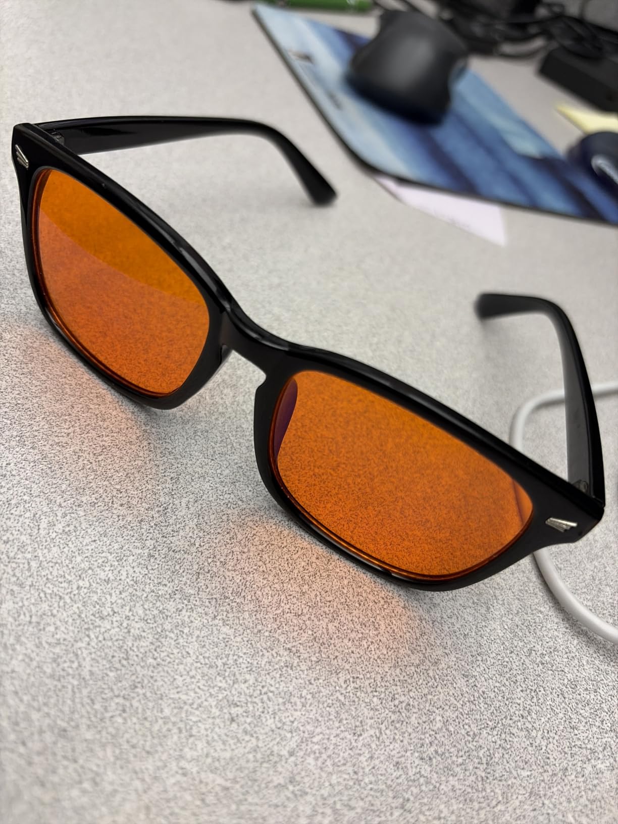 Sleep ZM Blue Light Blocking Glasses for Women + Men - Better Sleep + Anti Eye Strain Protection - Computer Screens & Gaming - Black Wayfarer - 99% Night-time Amber Lens | Eases Migraines, Great for Screens, Gaming & Focus, Comfy Fit customer photo 2