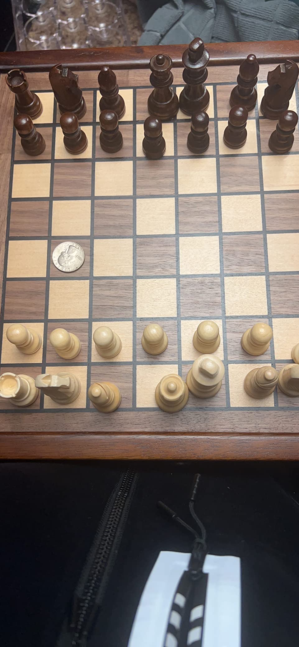 AMEROUS Magnetic Wooden Chess Set, 12.8 x 12.8 Walnut Chess Board Game with 2 Built-in Storage Drawers - 2 Bonus Extra Queens customer photo 2