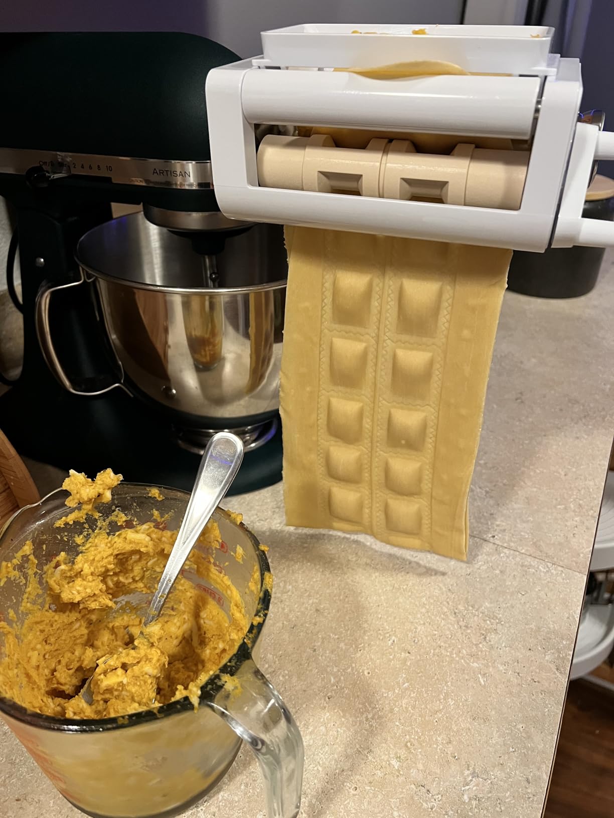 ANTREE 3-1 Pasta Maker Attachment for KitchenAid includes Pasta Sheet Roller attachment & Spaghetti Cutter & Fettuccine Cutter attachment, Easy to use and clean with Pasta Drying Rack & Cleaning Brush customer photo 2