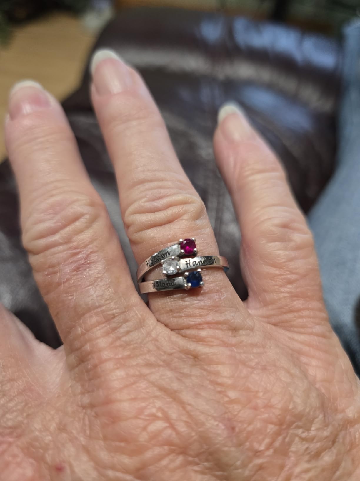 Custom4U Personalized 1-4 Birthstone Rings for Women Promise Rings for Her Sterling Silver Mothers Ring Customized Cubic Zirconia Stones Wedding/Valentine's Day/Mother's Day Jewelry Gift for Mom Wife customer photo 1