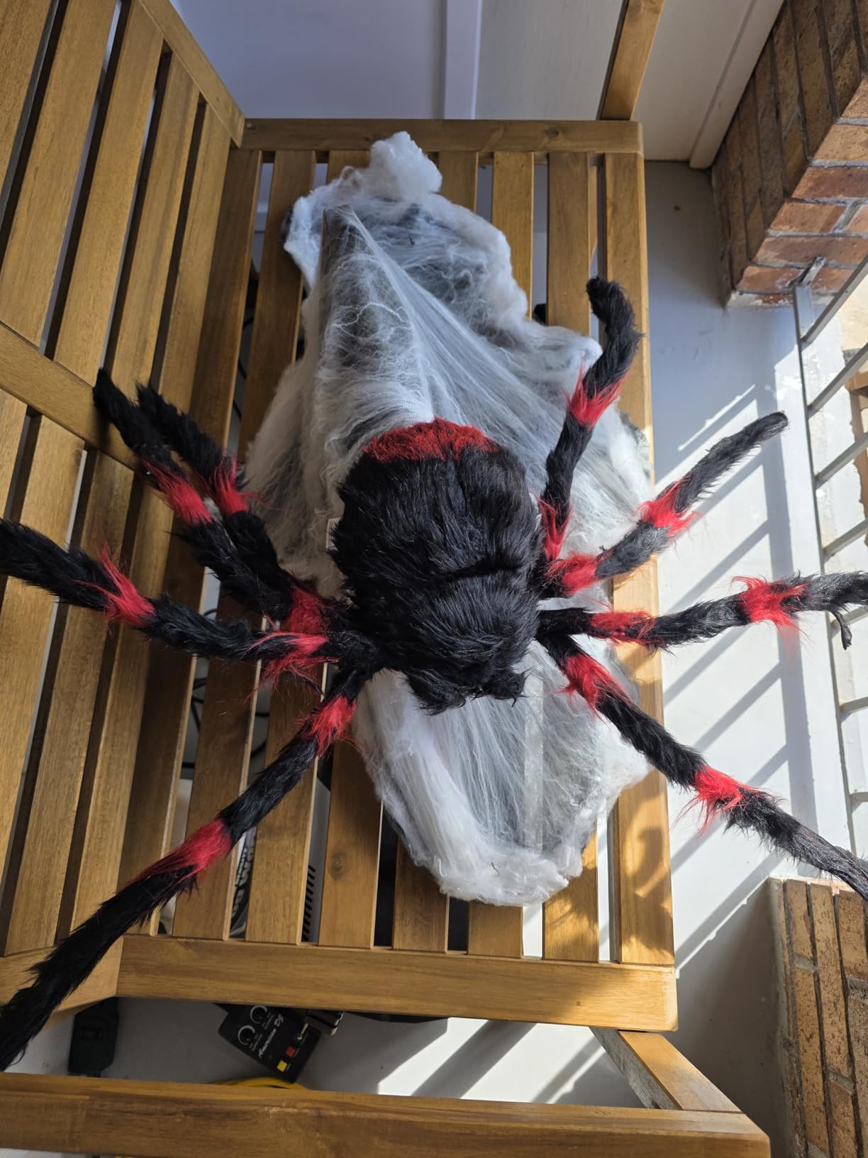 Spirit Halloween 21 Inch LED Red and Black Jumping Spider Animatronic, Multicolor customer photo 1
