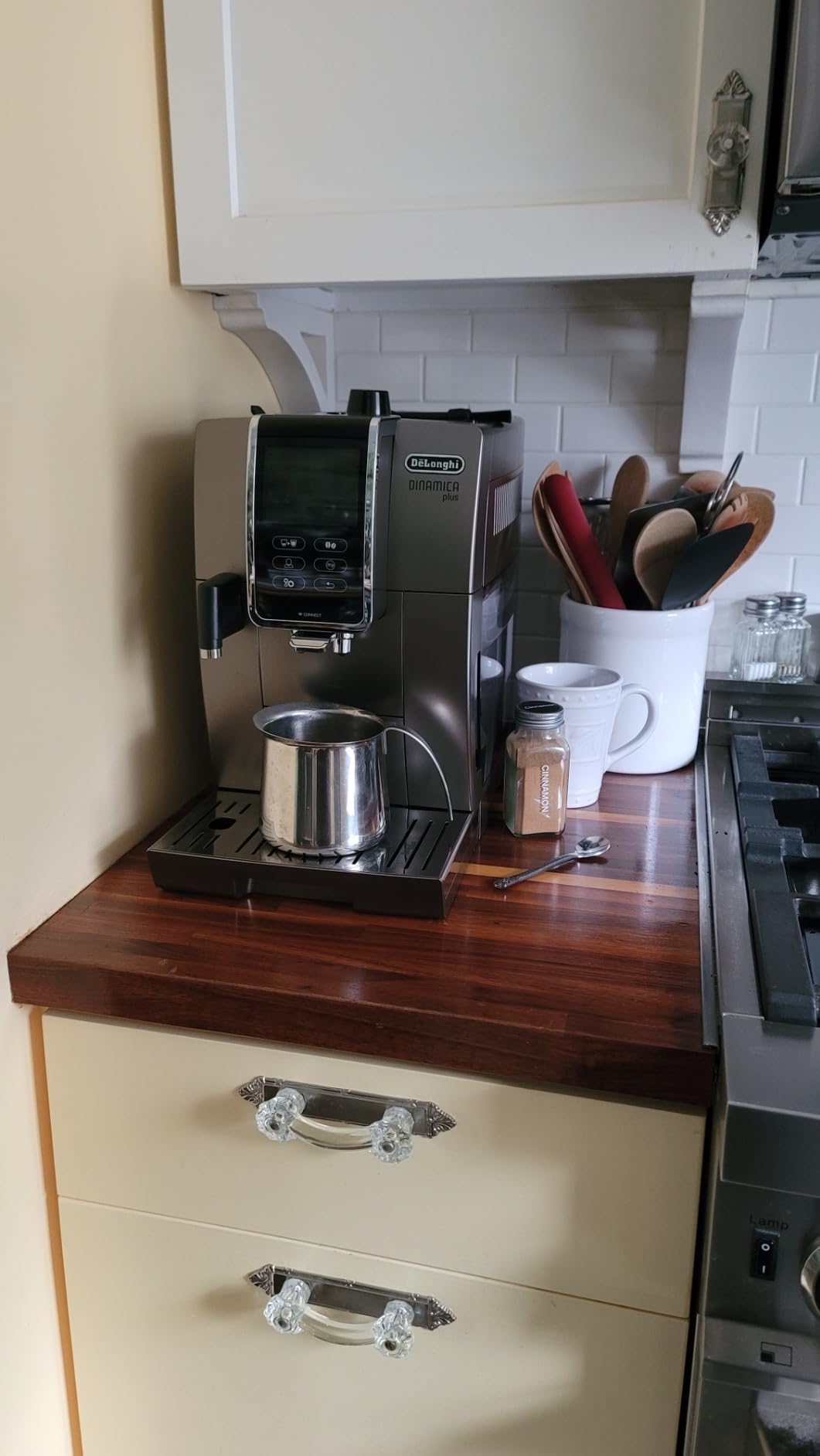 De'Longhi Dinamica LatteCrema Espresso Machine with Automatic Milk Frother for Latte, Cappuccino, Built-in Grinder, Silver, ECAM35075SI customer photo 2