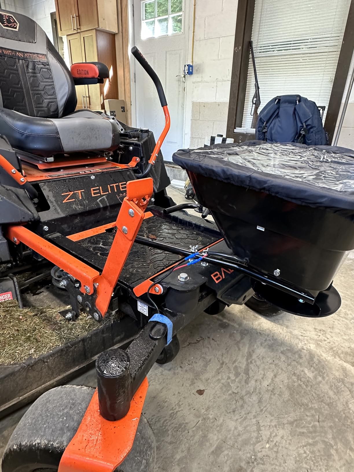 Titan Attachments 12 Volt ATV/UTV Broadcast Spreader, 80 LB Capacity, Back or Front Mounting for ATV, UTV, Or Utility Tractor, Lawn and Garden Seed Spreader with Rain Cover customer photo 1