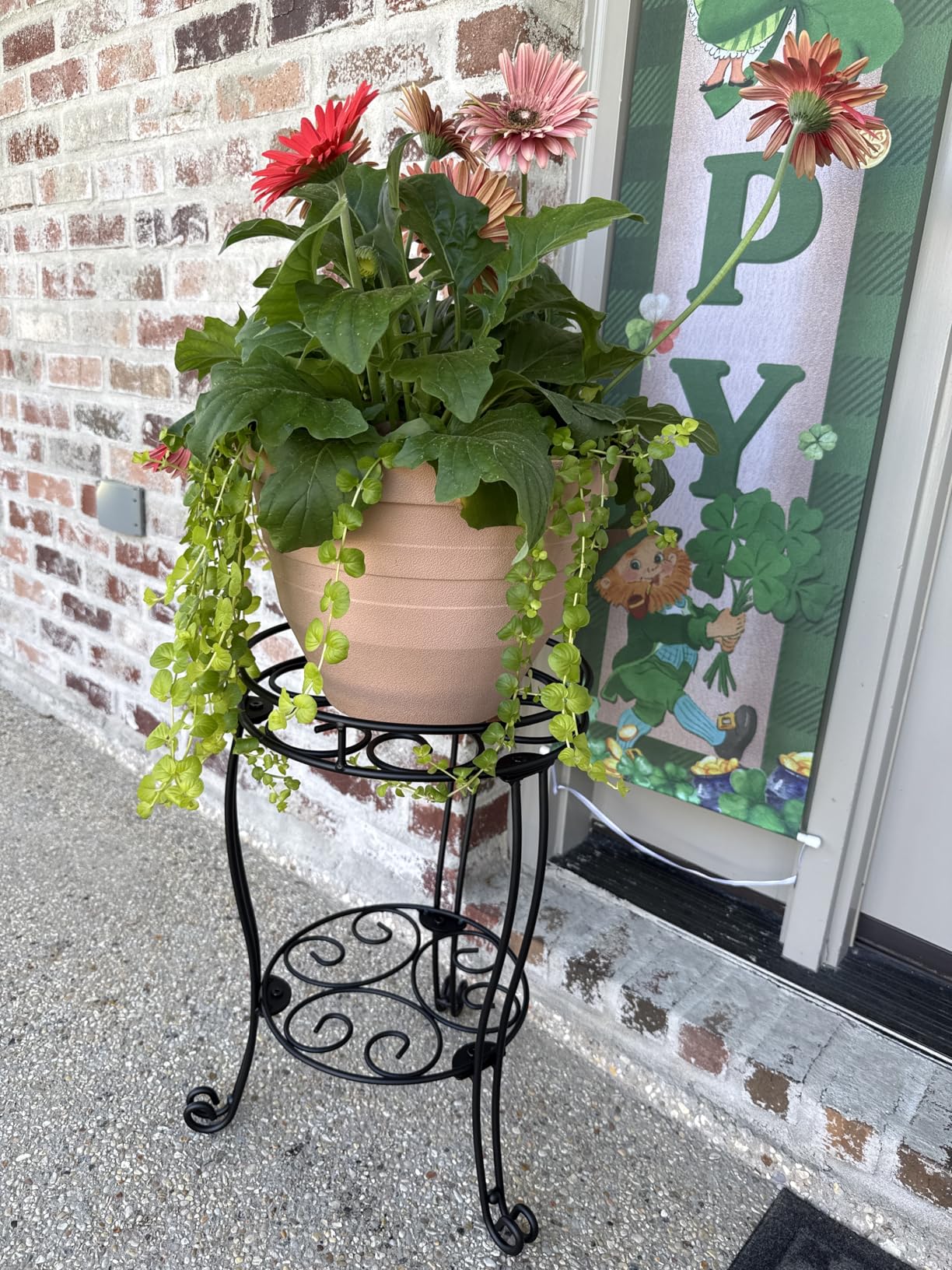 TREEZITEK 11.8 inches Diameter Tall Metal Plant Stand for Indoor or Outdoor, Heavy Duty Flower Pot Stand Rack Holds Big Heavy Plants, Black (18.9 INCHES TALL) customer photo 2