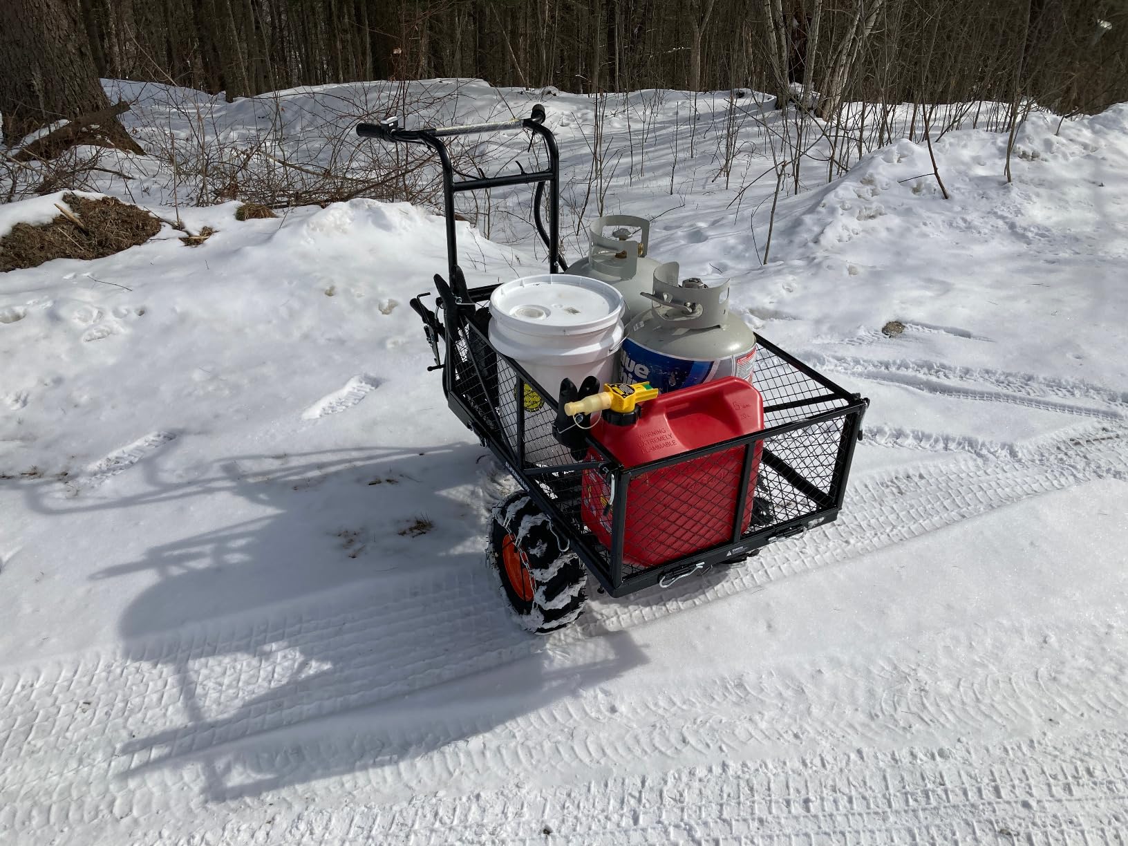 SuperHandy Utility Service Cart Power Wagon Wheelbarrow Electric 48V DC Li-Ion Powered 660Lbs Load and 1000Lbs+ Hauling Capacity Farm and Garden All Purpose Modular Cargo Bed customer photo 1