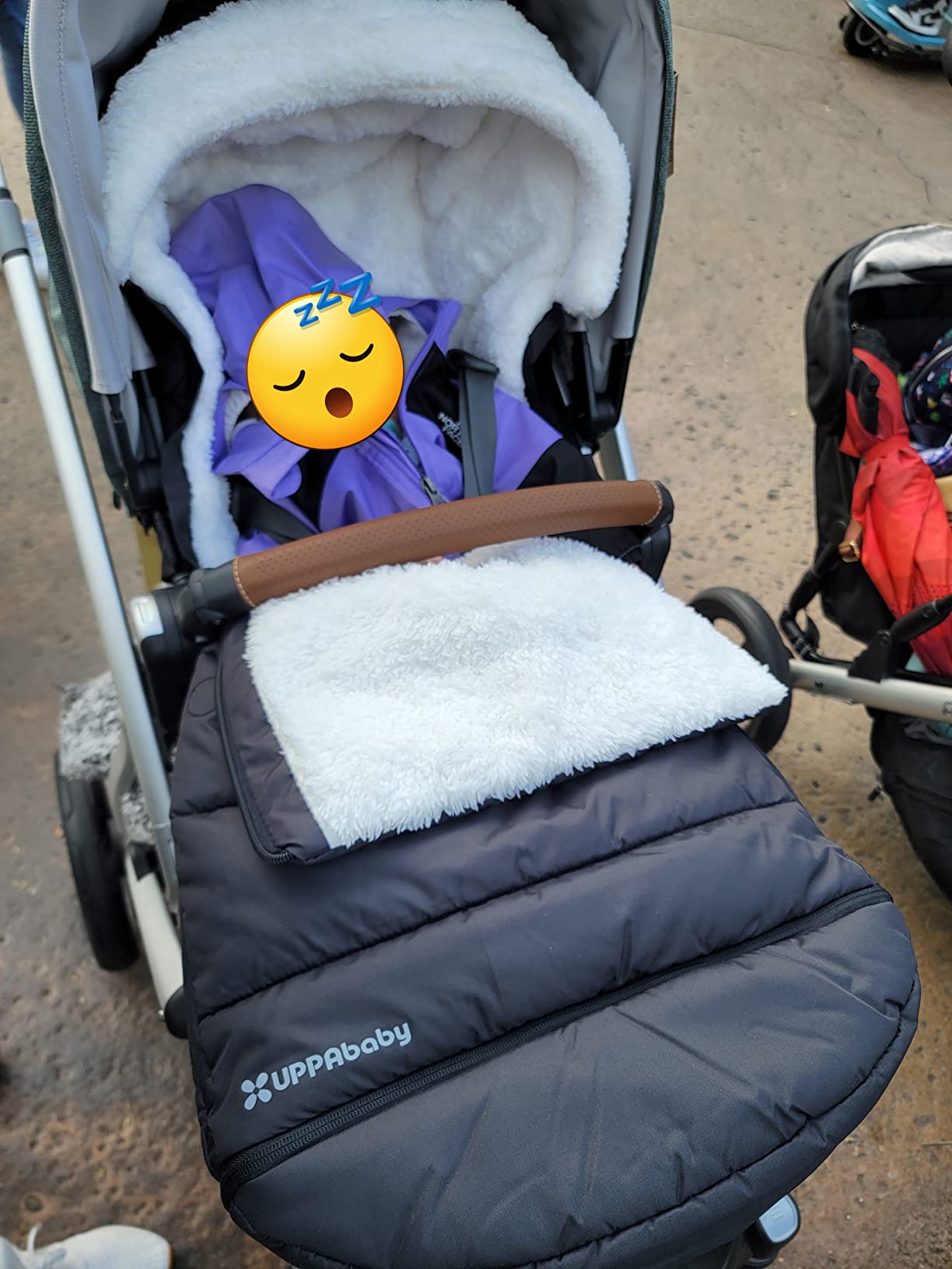 UPPAbaby CozyGanoosh Footmuff - Easily Attaches to UPPAbaby Strollers + RumbleSeat - Ultra-plush, Weather-Proof - Winter Stroller Cover - Greyson (Charcoal Melange) customer photo 1