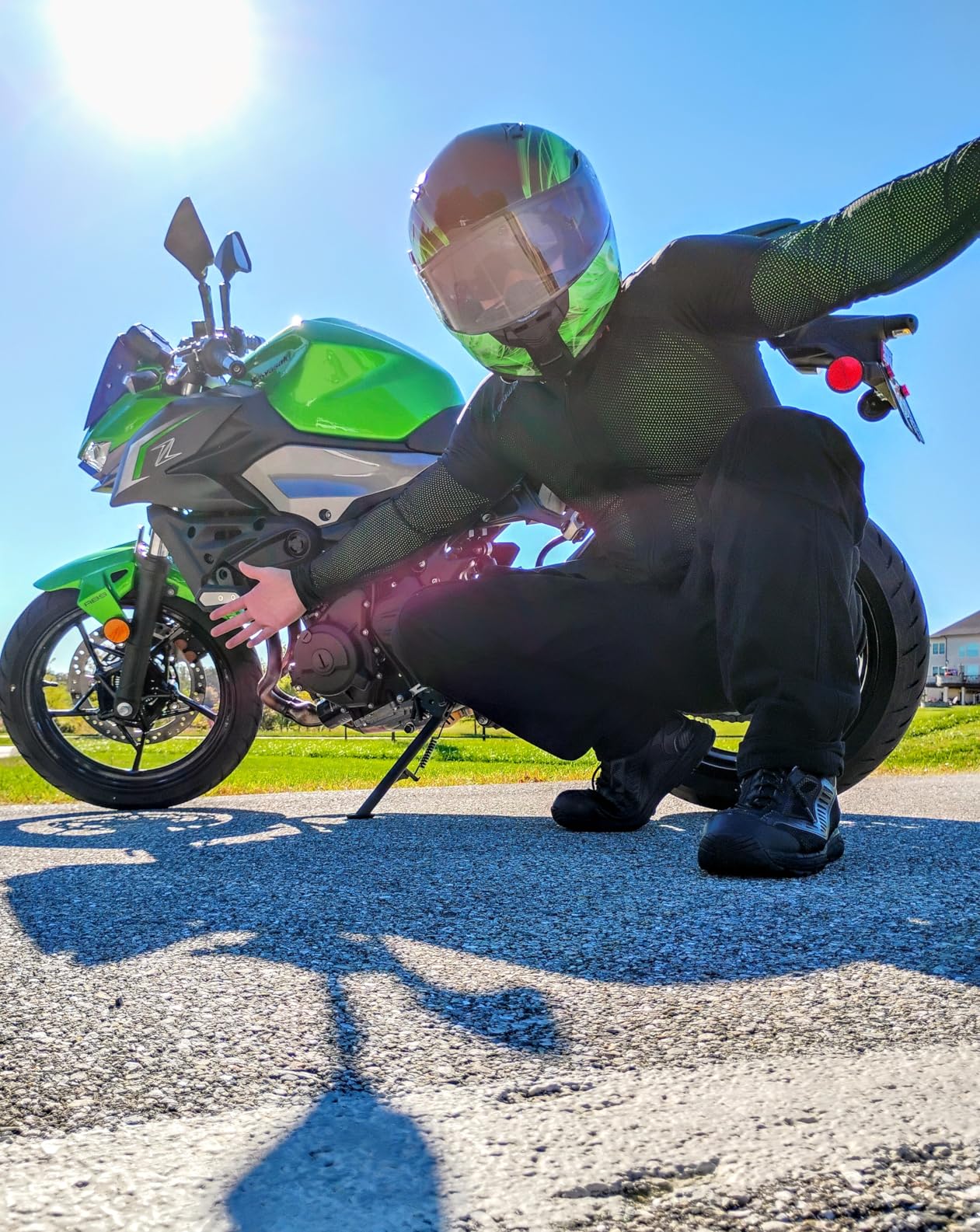 Adult Modular Motorcycle Helmet DOT w/Retractable Sunglass Full Face Flip-up Typhoon TH158 customer photo 2