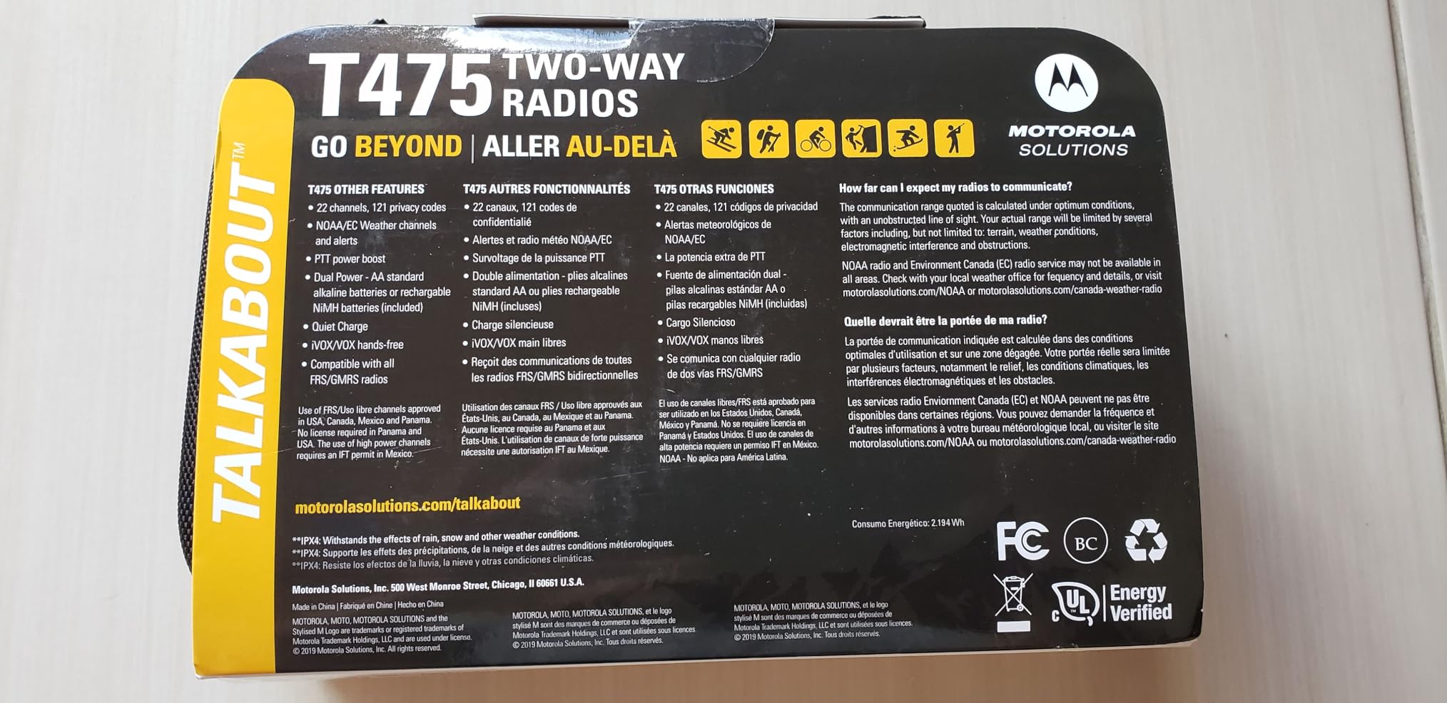 Motorola Solutions Talkabout T475 Extreme Two-Way Radio, Rechargeable, Two Pack customer photo 2