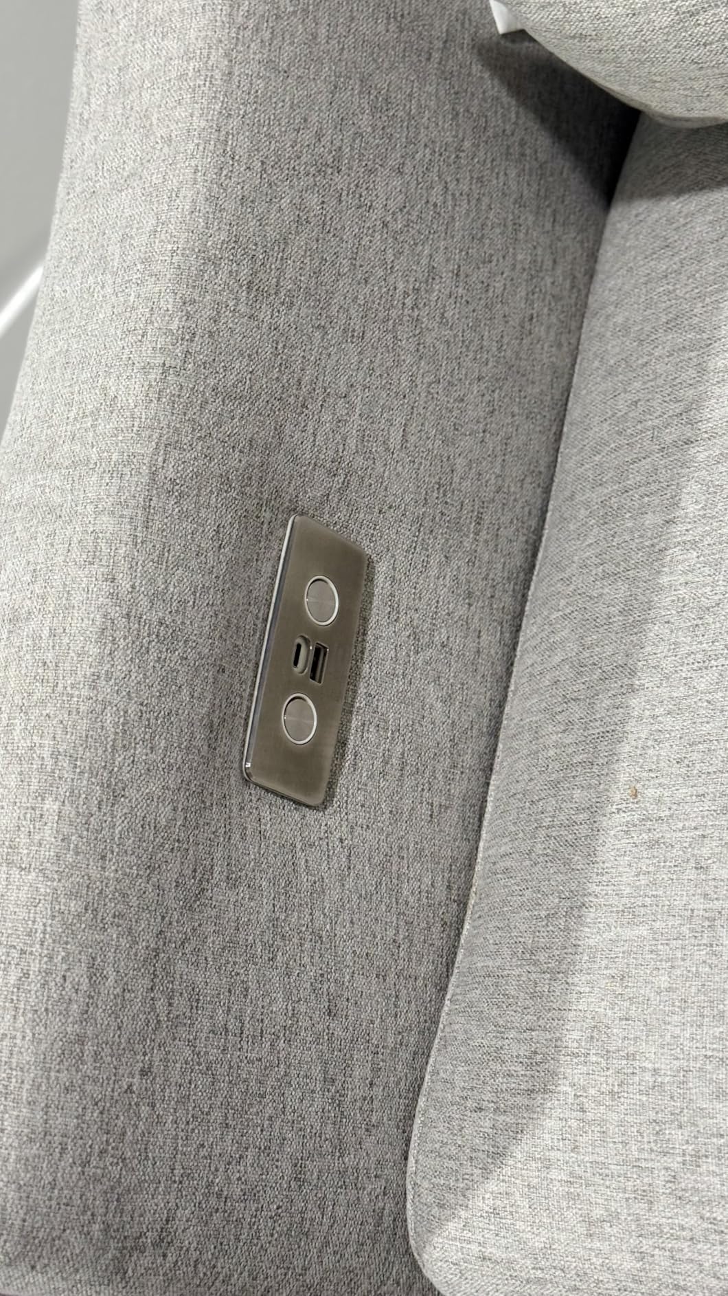 Babyletto Kiwi Glider Recliner Nursery Chair w/ USB Ports - GREENGUARD Gold Certified - Water & Stain Resistant Glider Rocking Chair - Electronic, 270° Swivel, Performance Grey Eco-Weave customer photo 1