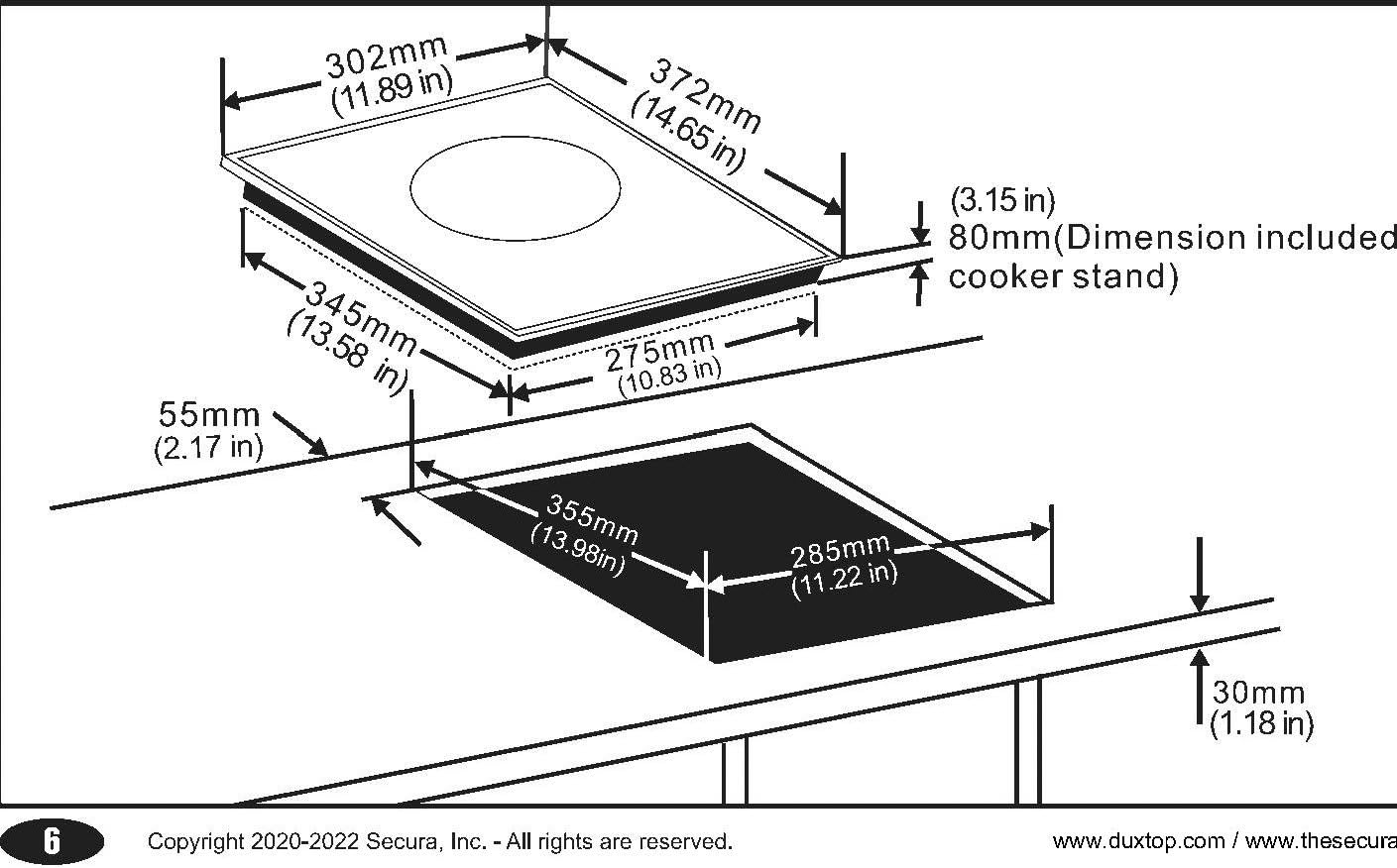 Duxtop Built-in Induction Cooktop, Portable Countertop Burner, Sensor Touch Induction Burner, 170-Minute Timer, Safety Lock, 1800W BT-200T1/8600BI customer photo 1