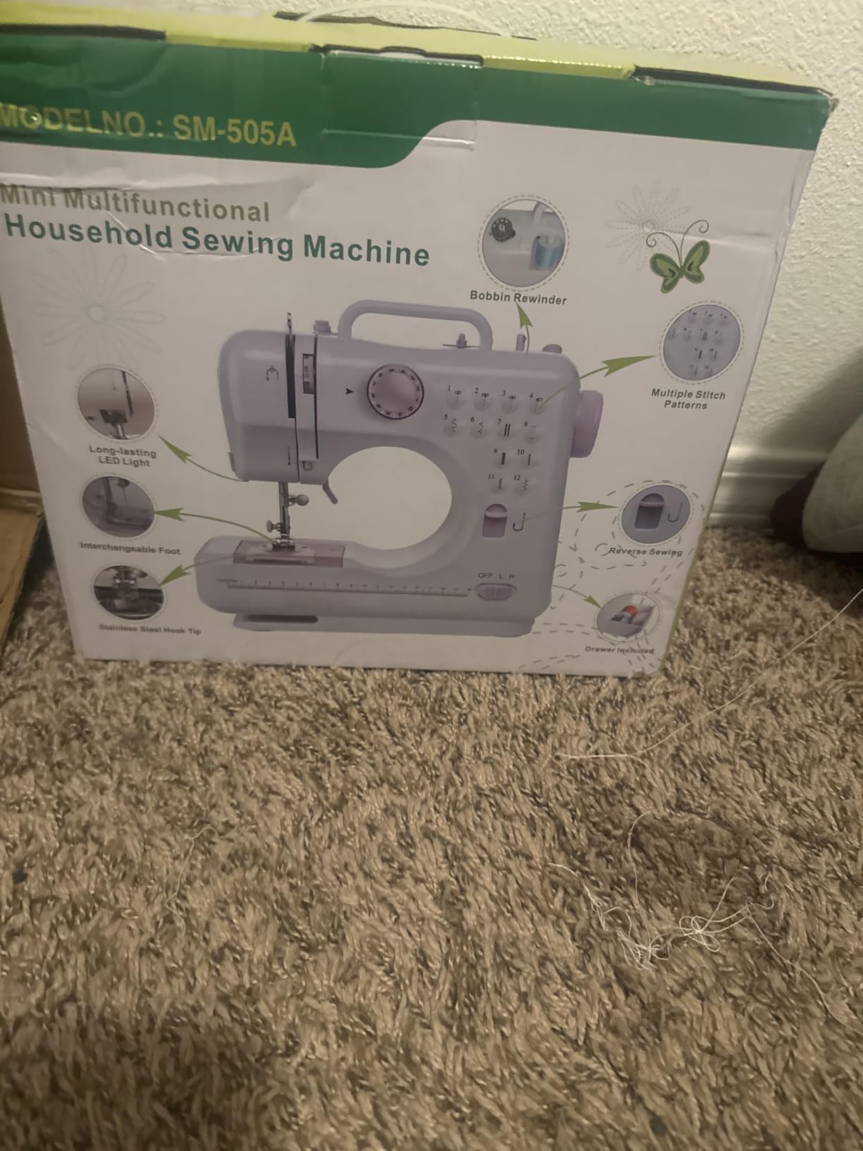 rxmeili Sewing Machine Portable mini Electric Sewing Machine for beginners 12 Built-in Stitches 2 Speed with Foot Pedal, Light, Storage Drawer. customer photo 2