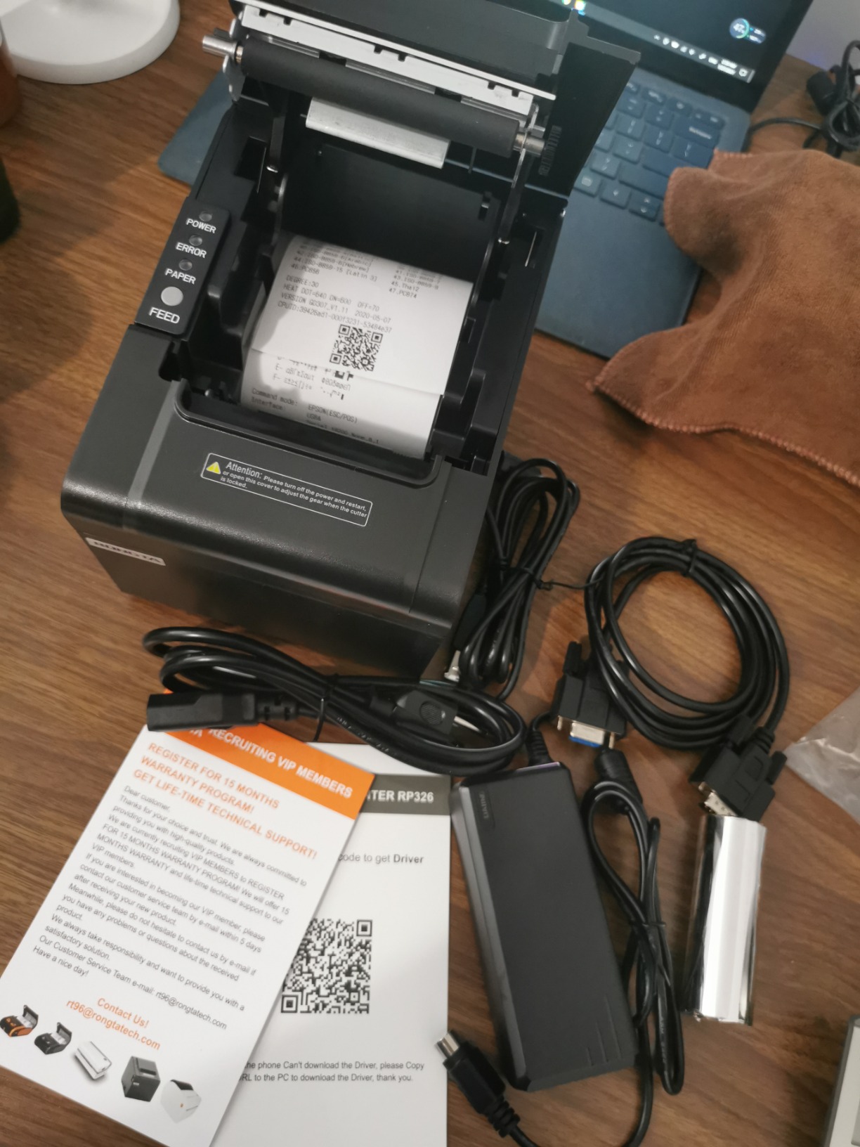 Rongta POS Printer, 80mm USB Thermal Receipt Printer, Restaurant Kitchen Printer with Auto Cutter Support Cash Drawer, USB Serial Ethernet Interface for Windows/Mac/Linux, Do Not Square (RP326) customer photo 1