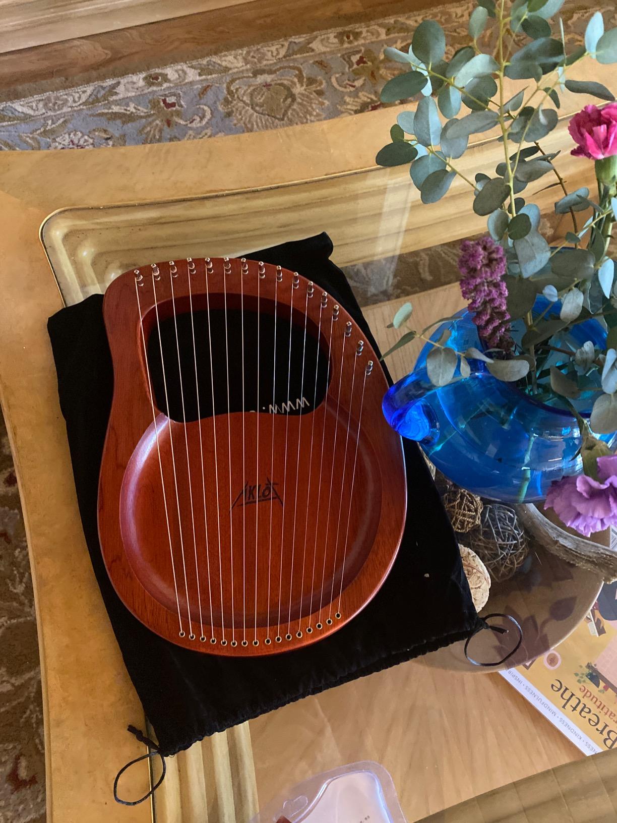 Harp, AKLOT 15 Strings Mahogany Harp 22 Inch Height for Adult Professional Beginner customer photo 1
