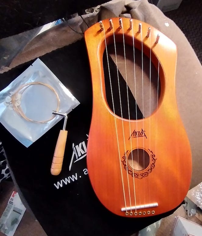 Harp, AKLOT 15 Strings Mahogany Harp 22 Inch Height for Adult Professional Beginner customer photo 2