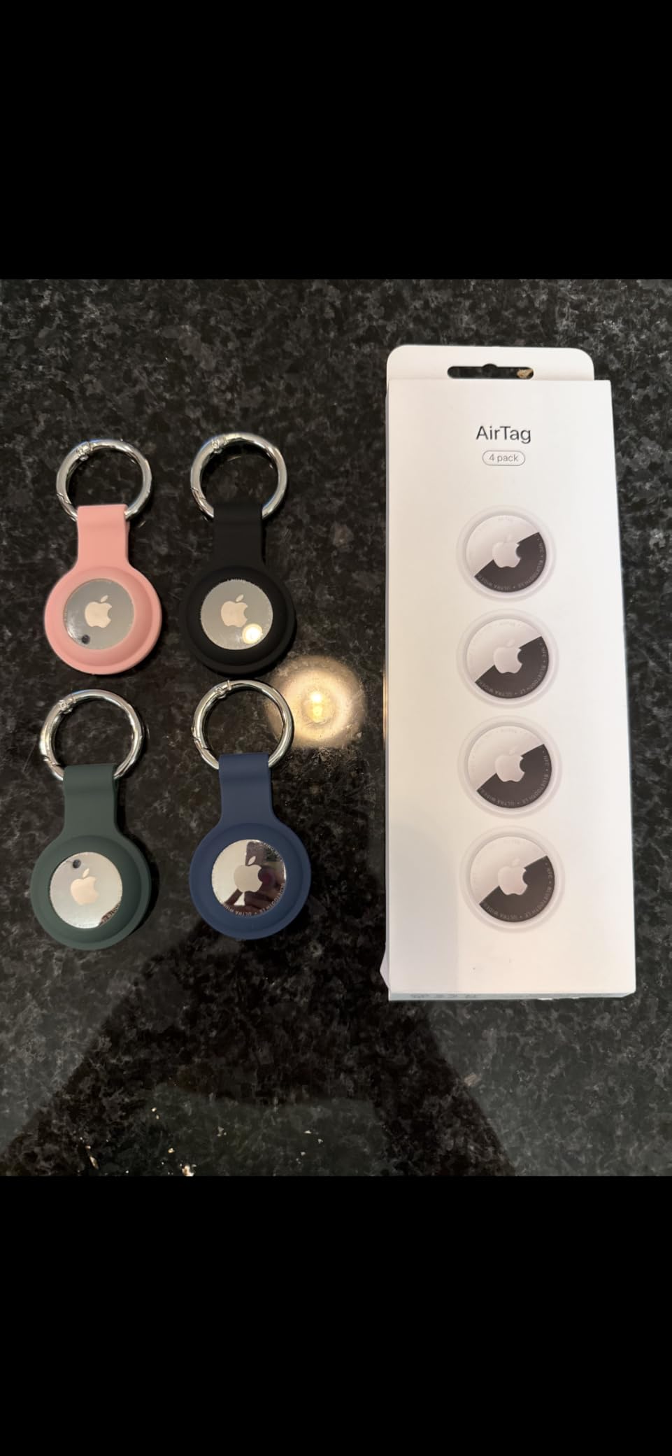 Compatible with AirTag Holder Case Keychain 4 Pack, for AirTag 1st & 2nd Generation Key Chain Ring Case Cover for Air Tag Holder GPS Tracker Item Air Tags Finders customer photo 1