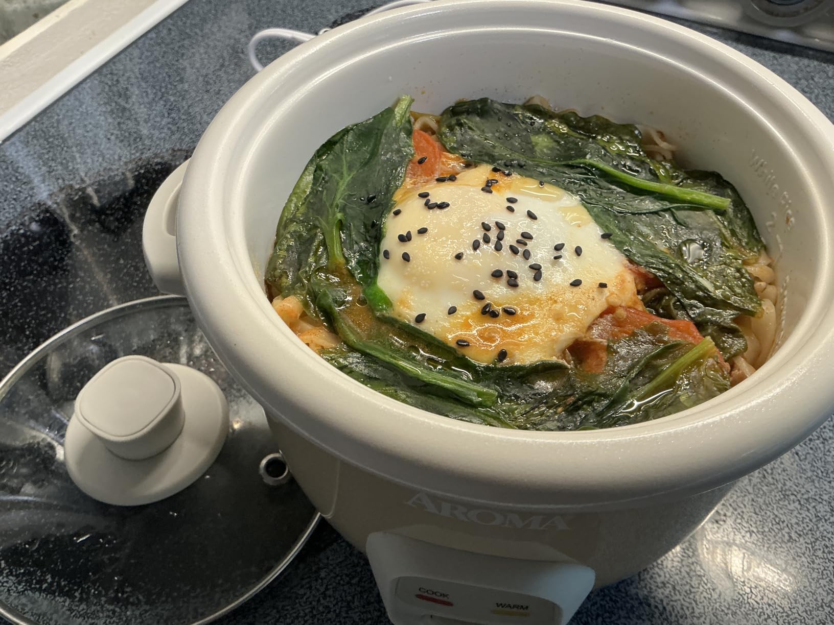 AROMA Mini Rice Cooker, 2-Cup (Uncooked) / 4-Cup (Cooked), Grain Cooker, Soup Maker, Oatmeal Cooker, Auto Keep Warm, 1 Qt, Blue, ARC-302NGBL customer photo 1