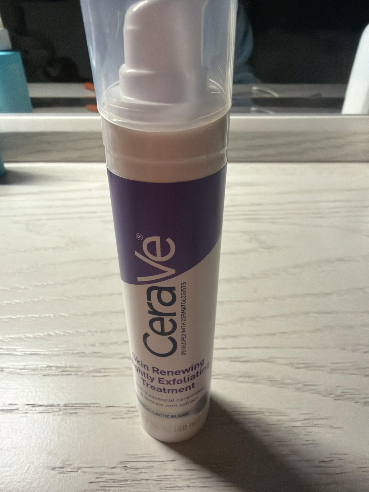 CeraVe Skin Renewing Nightly Exfoliating Treatment, Anti Aging Serum With 5% Blend Of Glycolic Acid & Lactic Acid, Wrinkles & Dark Spot Corrector For Face, Exfoliating Gel, 1.7 Oz customer photo 1
