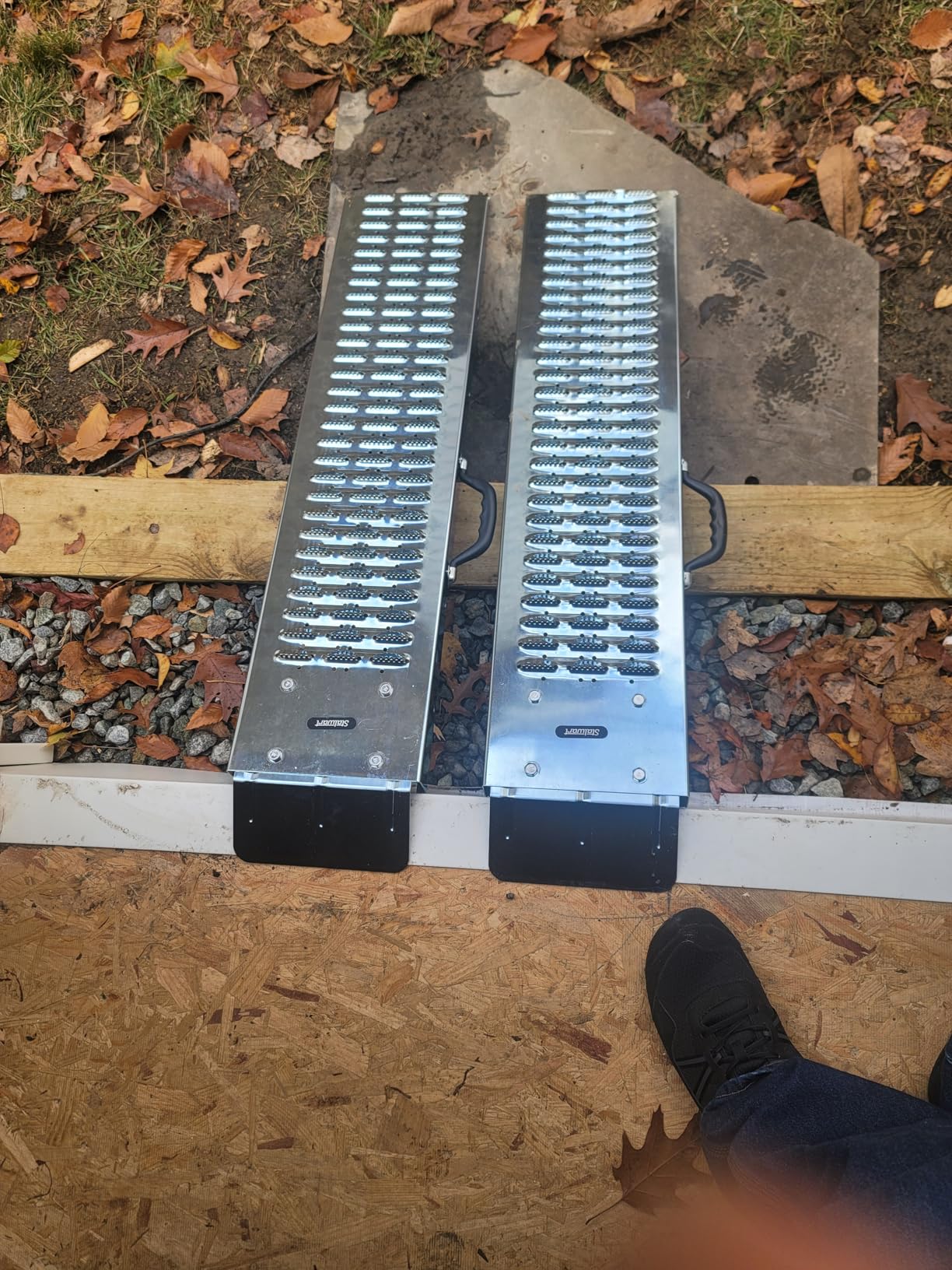 Loading Ramps - Steel Ramp Set for ATVs, Motorcycles, Mowers, Carts & More - Use with Pickup Trucks & Trailers - 1200lb Combined Capacity by Stalwart customer photo 2