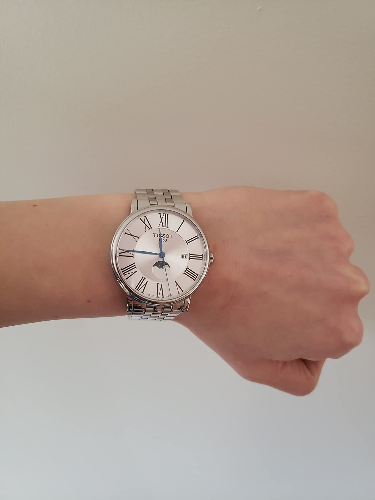 Tissot Men's Carson Premium Gent Moonphase 316L Stainless Steel Case Swiss Quartz Watch, Grey, Stainless Steel, 20 (T1224231103300) customer photo 1