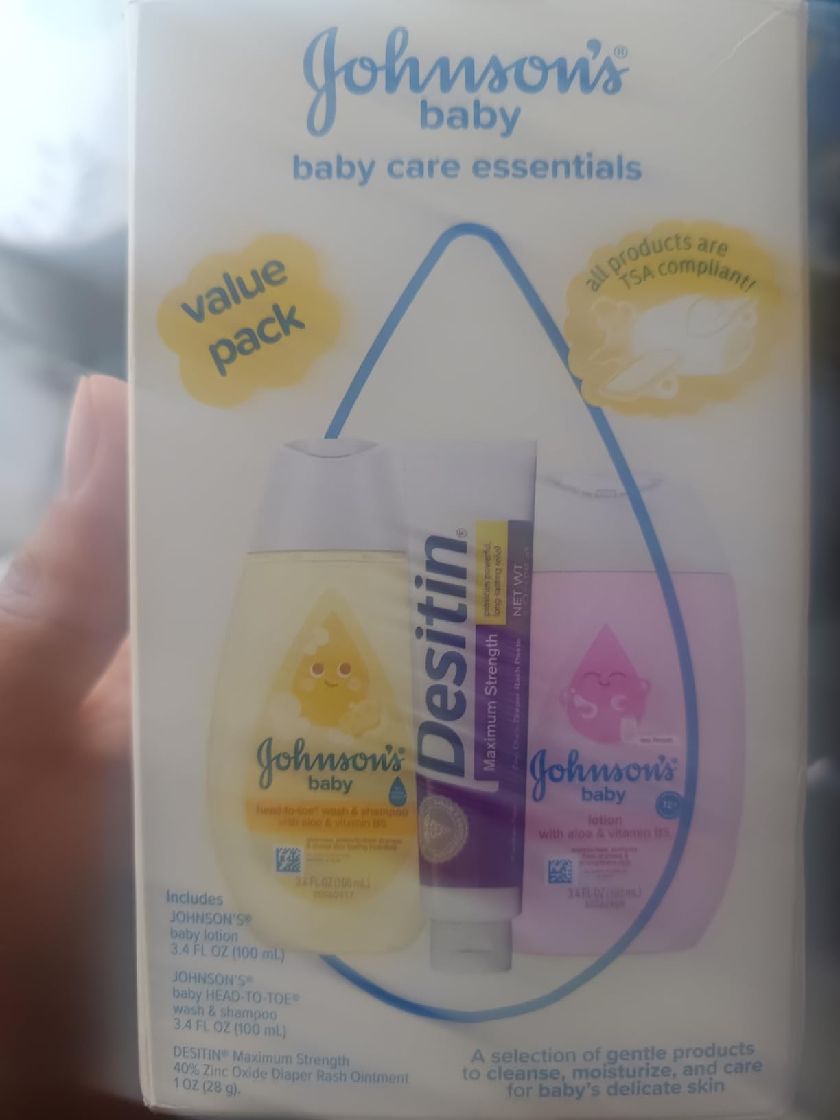 Johnson's Baby Care Essentials Gift Set, Body Lotion, & Zinc Oxide Diaper Rash Paste for Baby's Delicate Skin, Value Pack, Travel-Size, Bath Essentials Must Haves, Baby Gifts, 3 Items customer photo 1