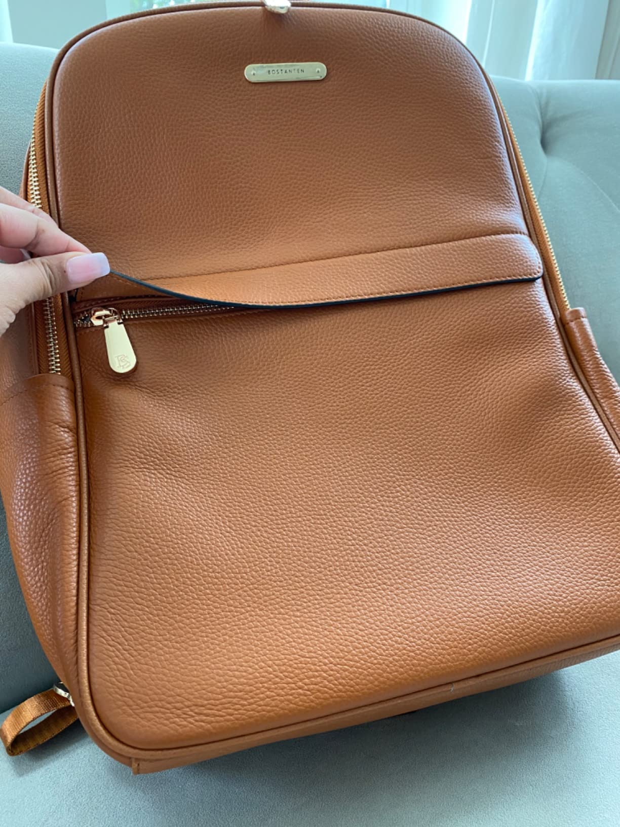 BOSTANTEN Genuine Leather 15.6 inch Laptop Backpack Purse for Women College Casual Backpack Travel Bag customer photo 2