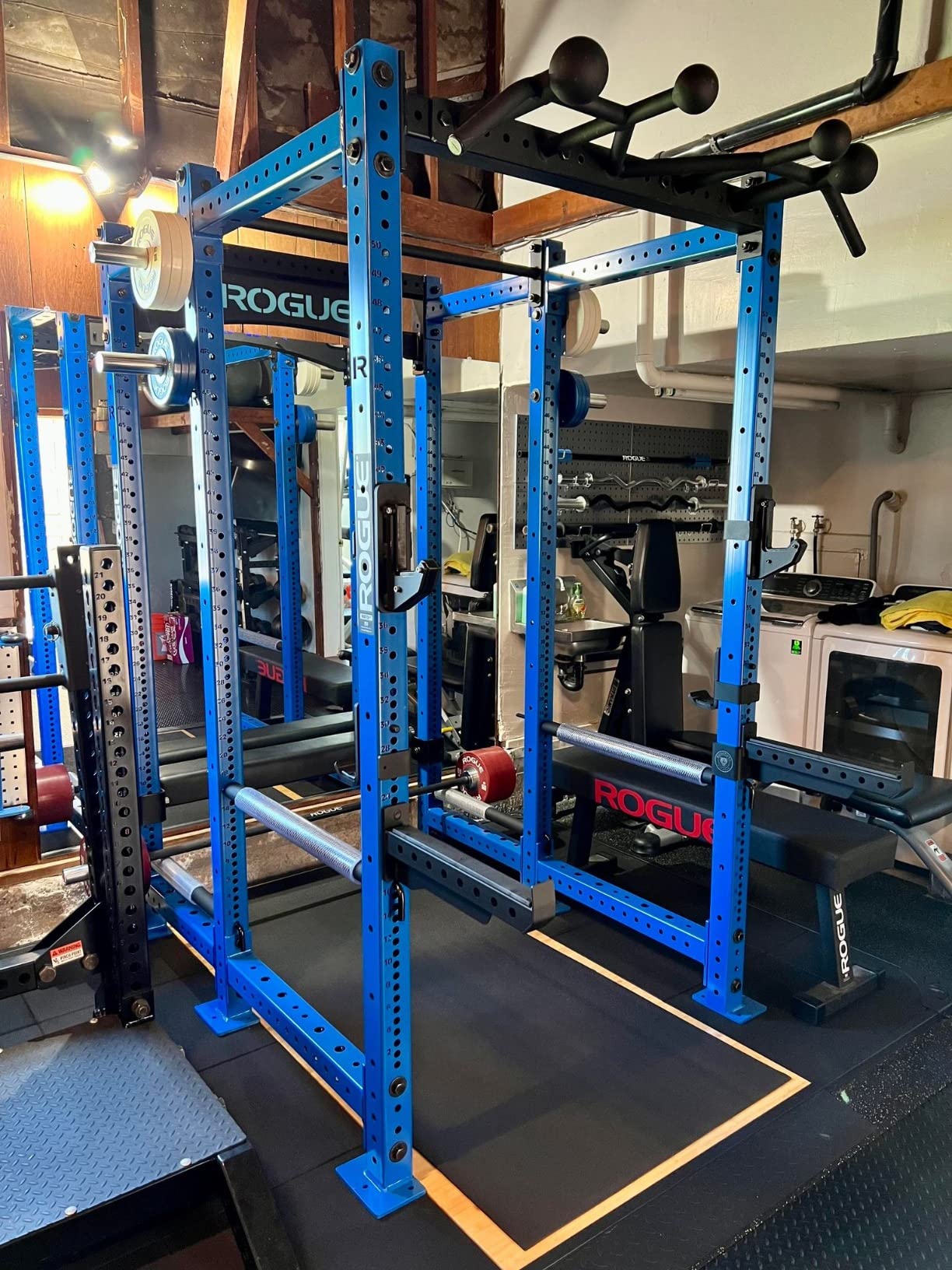 Signature Fitness Fitvids Wall Mounted Fold-in Power Cage Squat Rack with Adjustable Pull Up Bar and J Hooks - Space-Saving Home Gym, Multiple Sizes customer photo 1