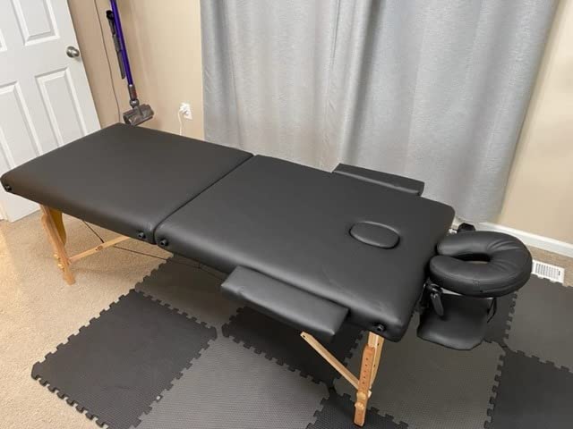 KCC Memory Foam Massage Table Premium Portable Foldable Massage Bed Height Adjustable, 84 Inches Long 28 Inches Wide Home Salon Spa Bed Tattoo Table with Accessories & Carrying Case customer photo 2