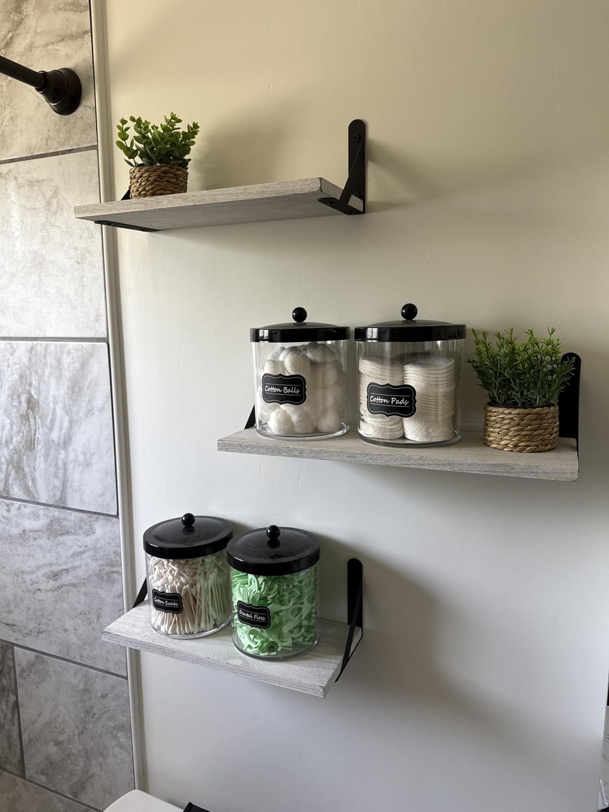 YGEOMER Floating Shelves for Wall, Different Sizes Dark Carbonized Brown Wall Shelves for Living Room, Bathroom, Bedroom, Kitchen, Home Decor (Set of 4) customer photo 2