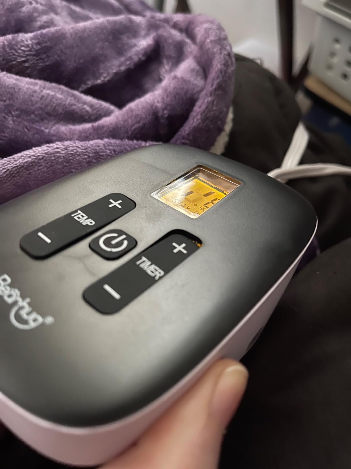 Bearhug Electric Blanket King Size with Dual Controls, 10 Heat Levels & 1-12H Auto Shut-Off, Fast Heating Soft Velvet to Sherpa Heated Blanket for Couples, Machine Washable, Taupe customer photo 1