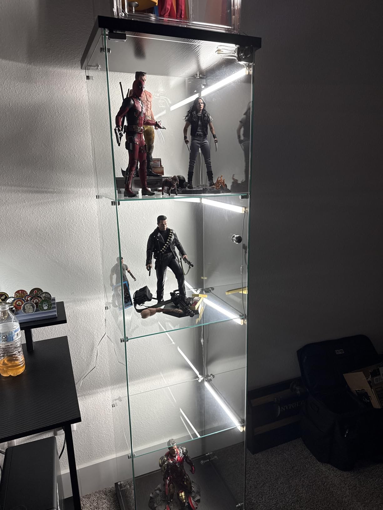 Beauty4U Glass Display Cabinet with 4 Shelves, Curio Cabinets for Living Room, Bedroom, Office, Black Floor Standing Glass Bookshelf, Quick Installation customer photo 1
