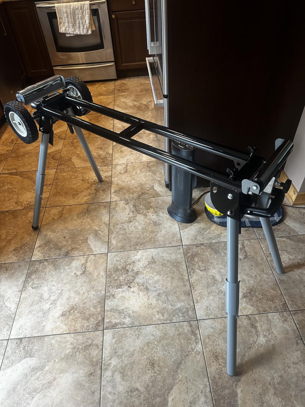 POWERTEC Portable Miter Saw Stand w/ Quick-release Mounting Brackets, 330Lbs Load Capacity, 8