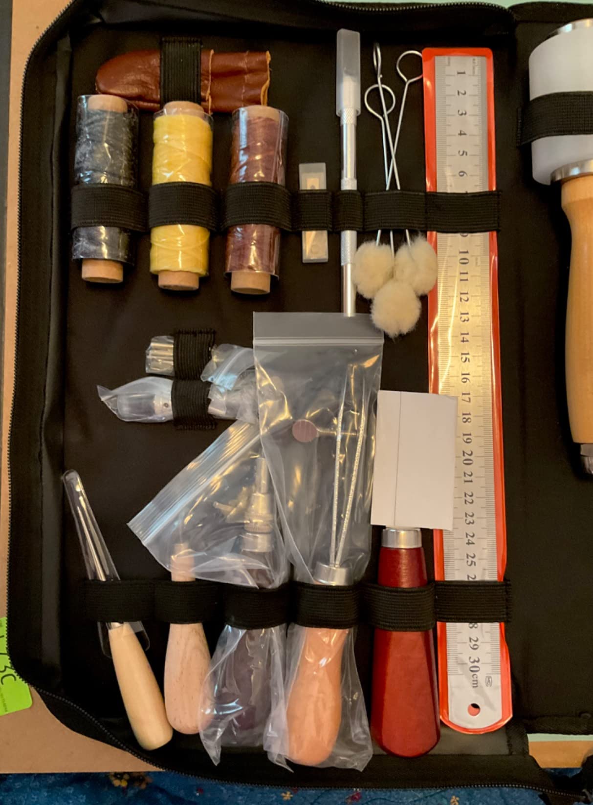 FifthQuarter Leather Tooling Kit: 458 Pcs Essential Leather Working Tools and Supplies for Starter with Guide Craft Tool Kits with Organizer for Stampi customer photo 1