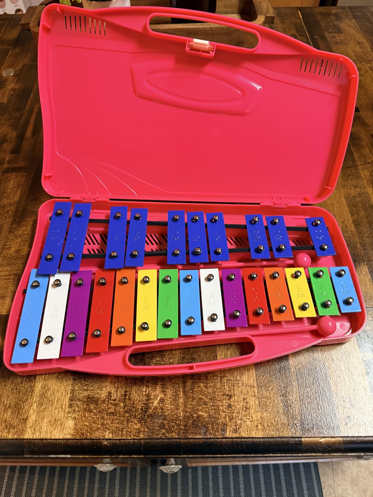 Soulmate Xylophone for Kids 25 note Xylophone Instrument Professional Glockenspiel Percussion with case and Two Safe Mallets for Beginners, Colorful Metal Keys, Music Teaching, Gifts (Blue) customer photo 2