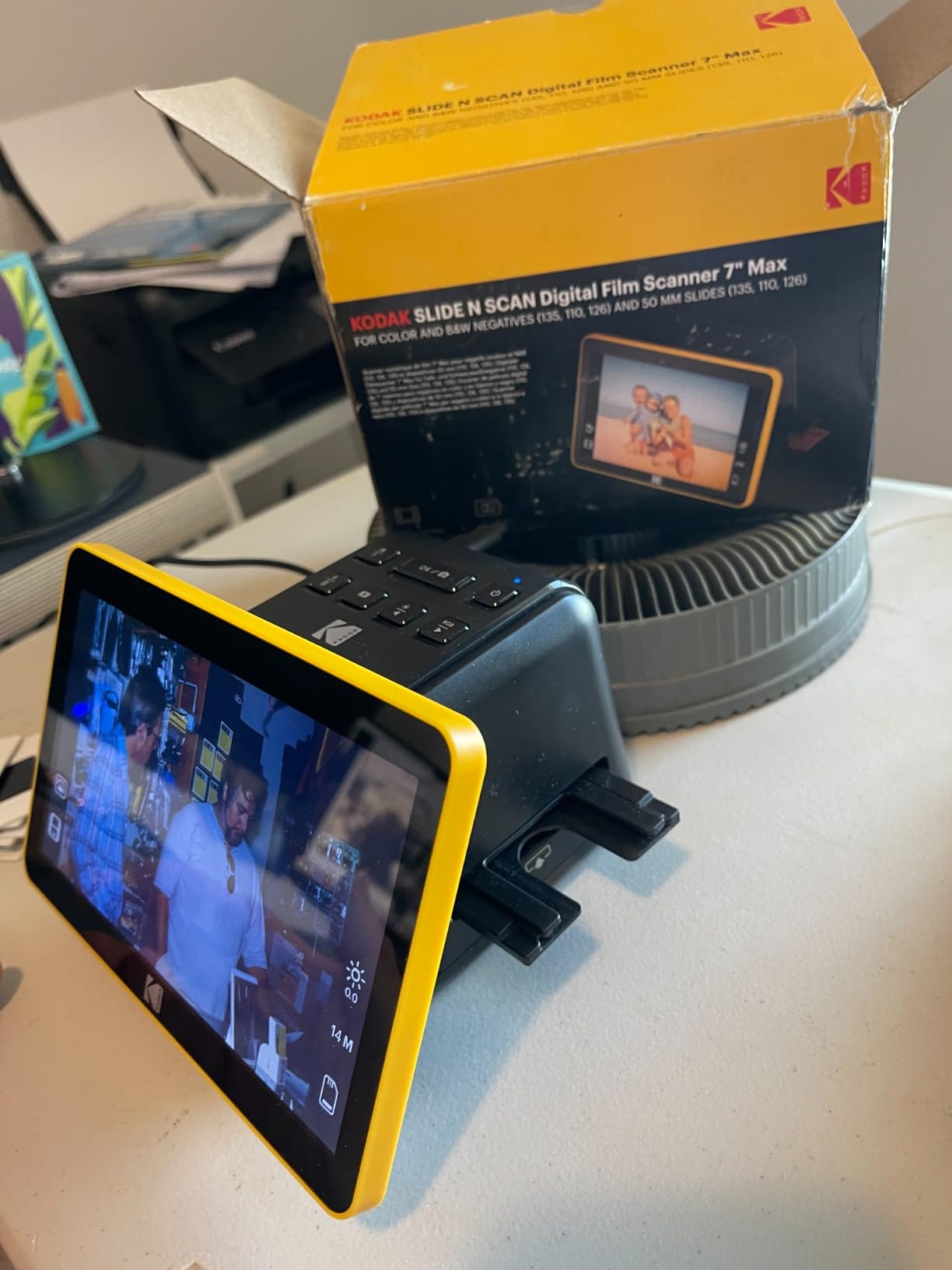 KODAK Slide N Scan Max Digital Film Scanner - Black/Yellow - Tiltable 7-Inch LCD with Gallery Mode & Photo Scanner Preview - Quick-Feed Tray for Slide Digitizer customer photo 2