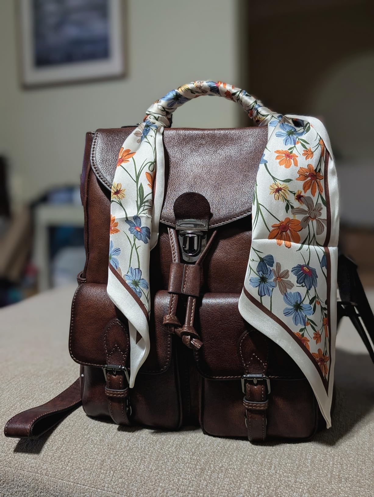 COOLCY Women Vintage Genuine Leather Backpack Purse Fashion Rucksack Practical and Stylish Retro Daypack Bag customer photo 1