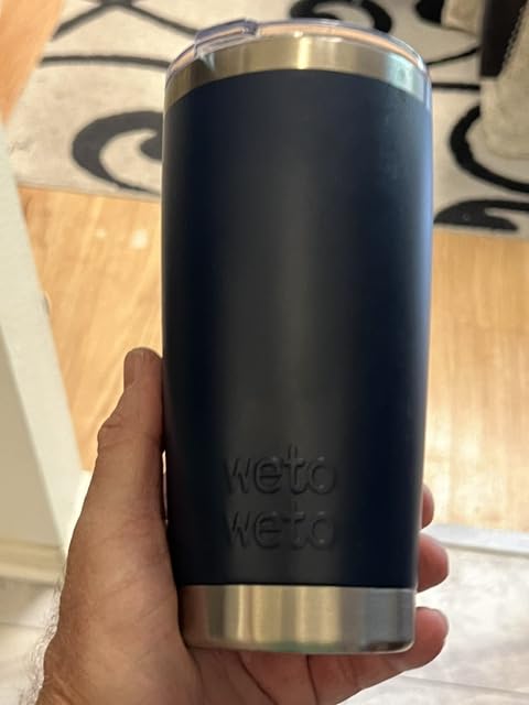 WETOWETO 20oz Tumbler, Stainless Steel Vacuum Insulated Coffee Travel Mug, Double Wall Powder Coated Insulated Coffee Mug Travel Mug with Lid Thermal Cup for Outdoor (Navy Blue, 1 Pack) customer photo 1