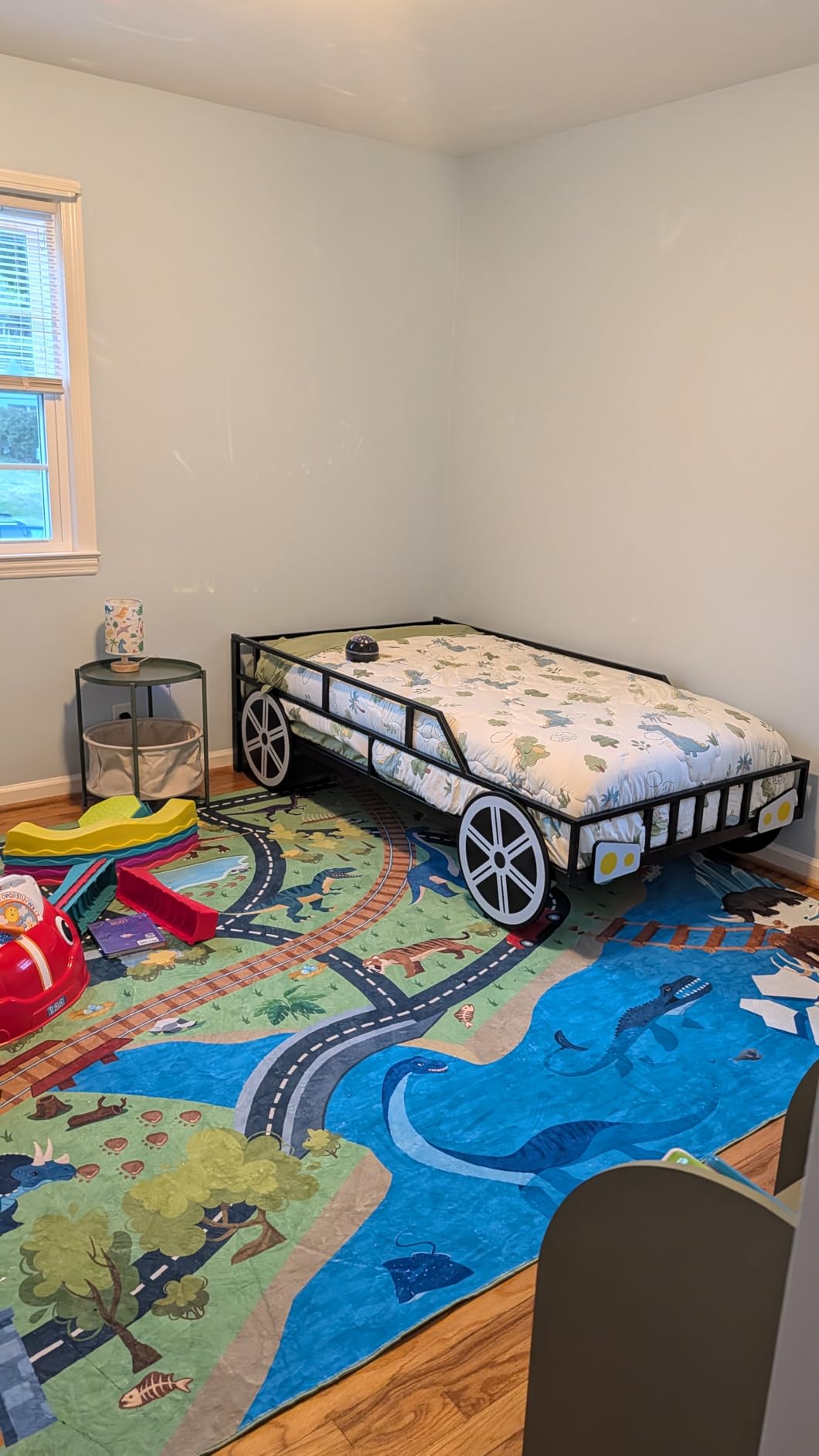 Costzon Twin Bed Frames for Kids, Wood Upholstered Twin Bed Platform with Slat Support (Astronaut) customer photo 1