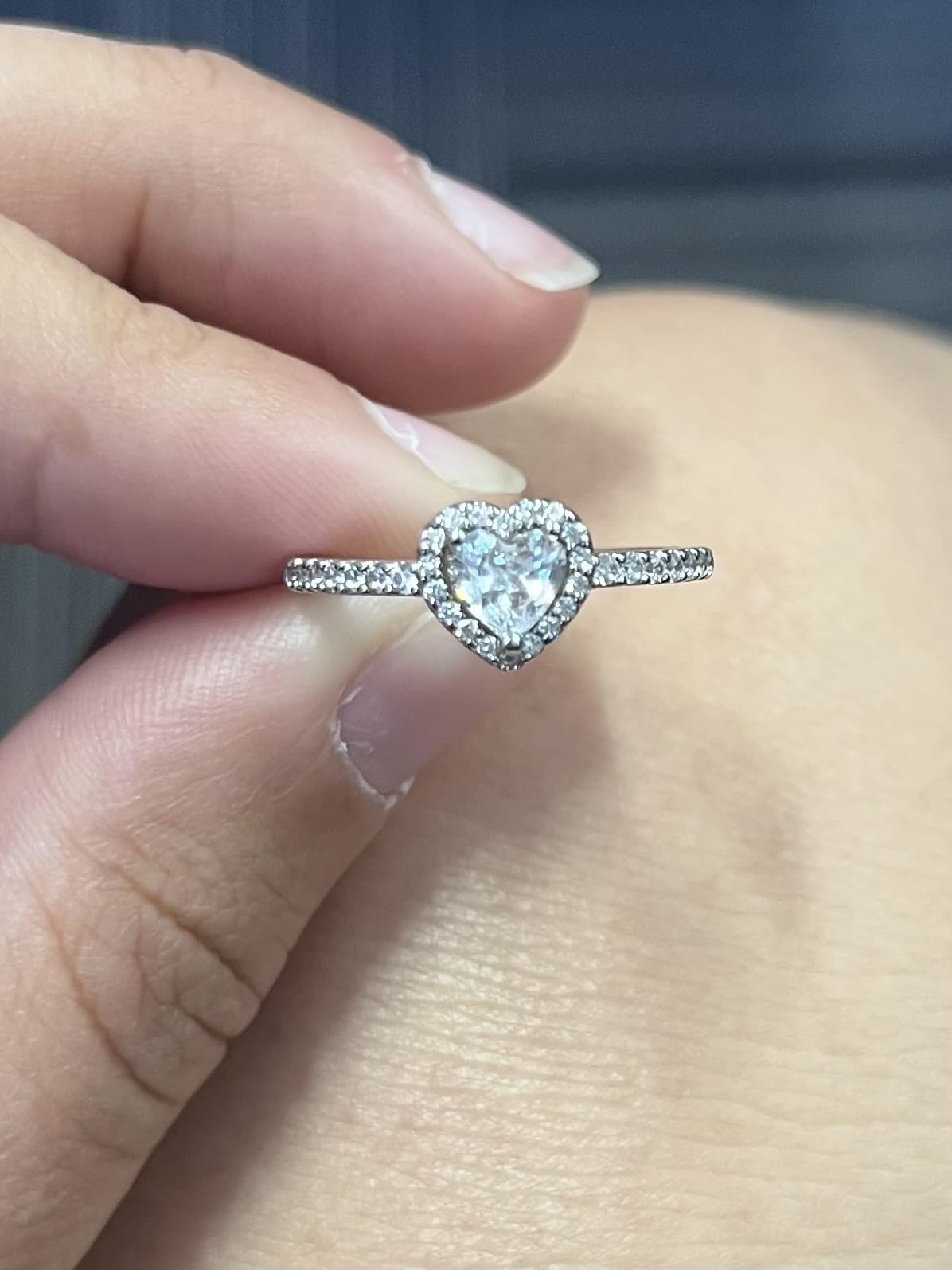 PAVOI 14K Gold Plated Halo Ring | Heart Ring for Women | Square Round Valentines Day Love Promise Rings for Her customer photo 1