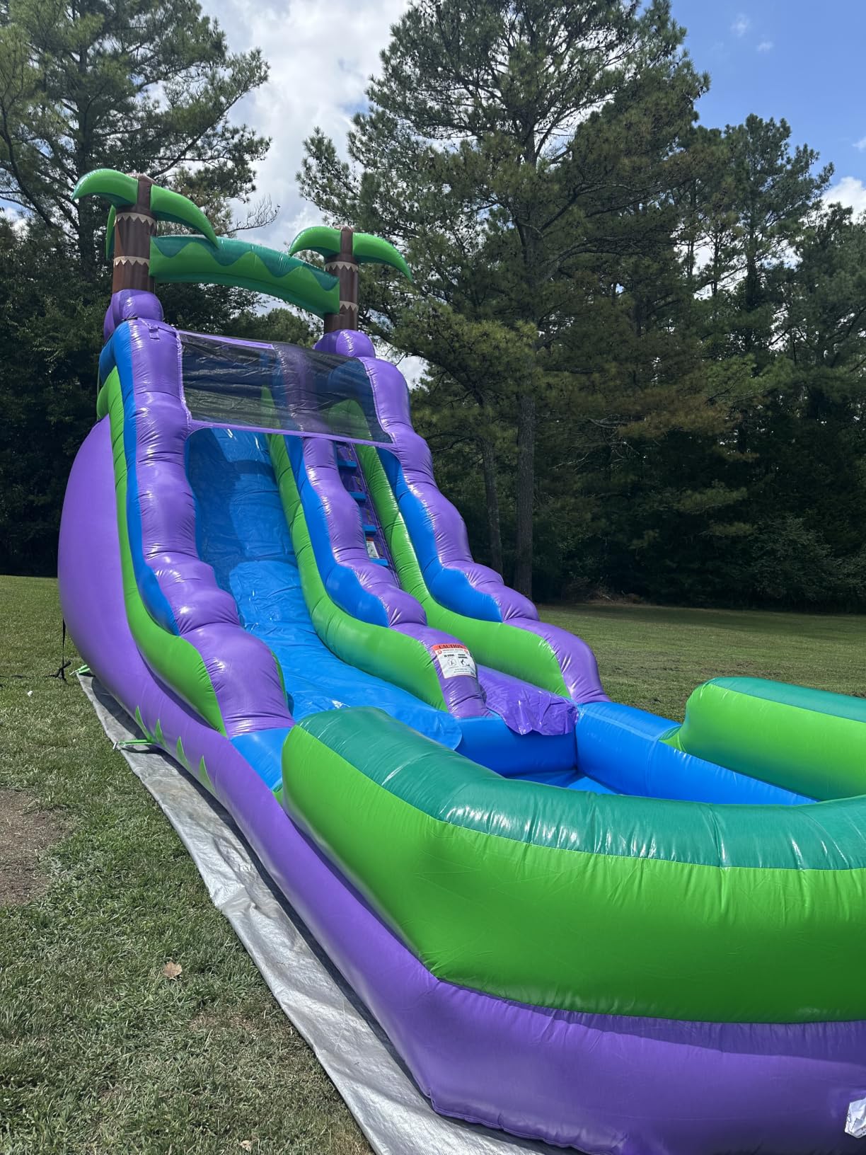 HeroKiddo 16ft Tropical Inflatable Water Slide with Pool, 25ft Long- 100% Commercial Grade PVC Vinyl, Reinforced Strength Wet/Dry Fun, Front Load Entry for Easy Supervision customer photo 1