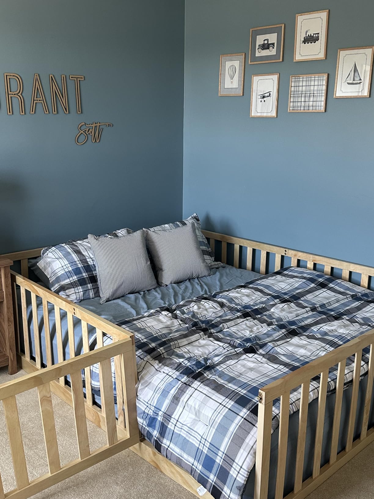 MaiRêve Queen Size Comforter Set Navy Blue, Classic Plaid Farmhouse 7 Pieces Bedding Set, All Season Lightweight Bed in a Bag with Sheets, Pillowcases & Shams customer photo 2